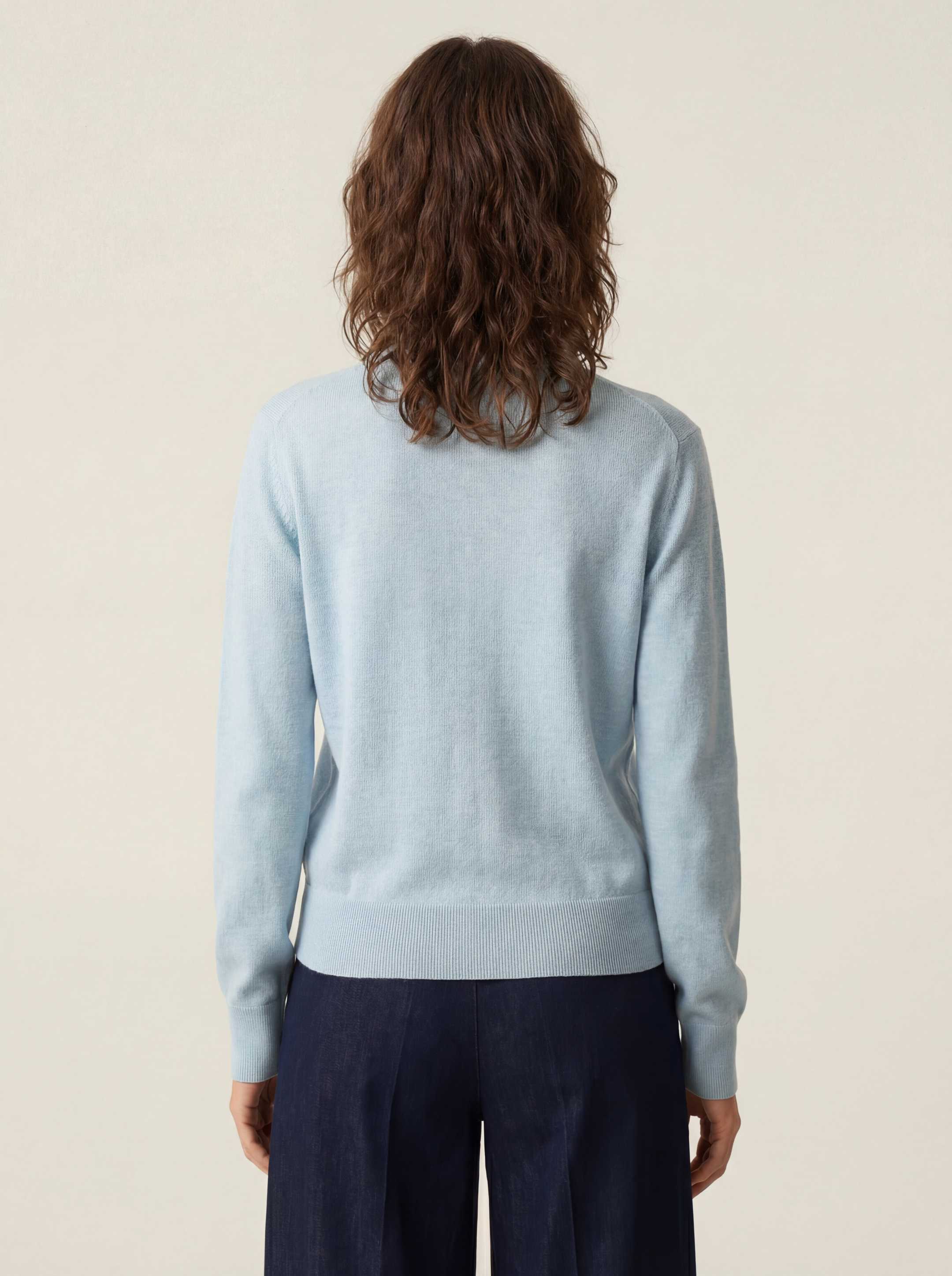 The Boxy Knitted Crewneck - Cloud Blue - Image 3