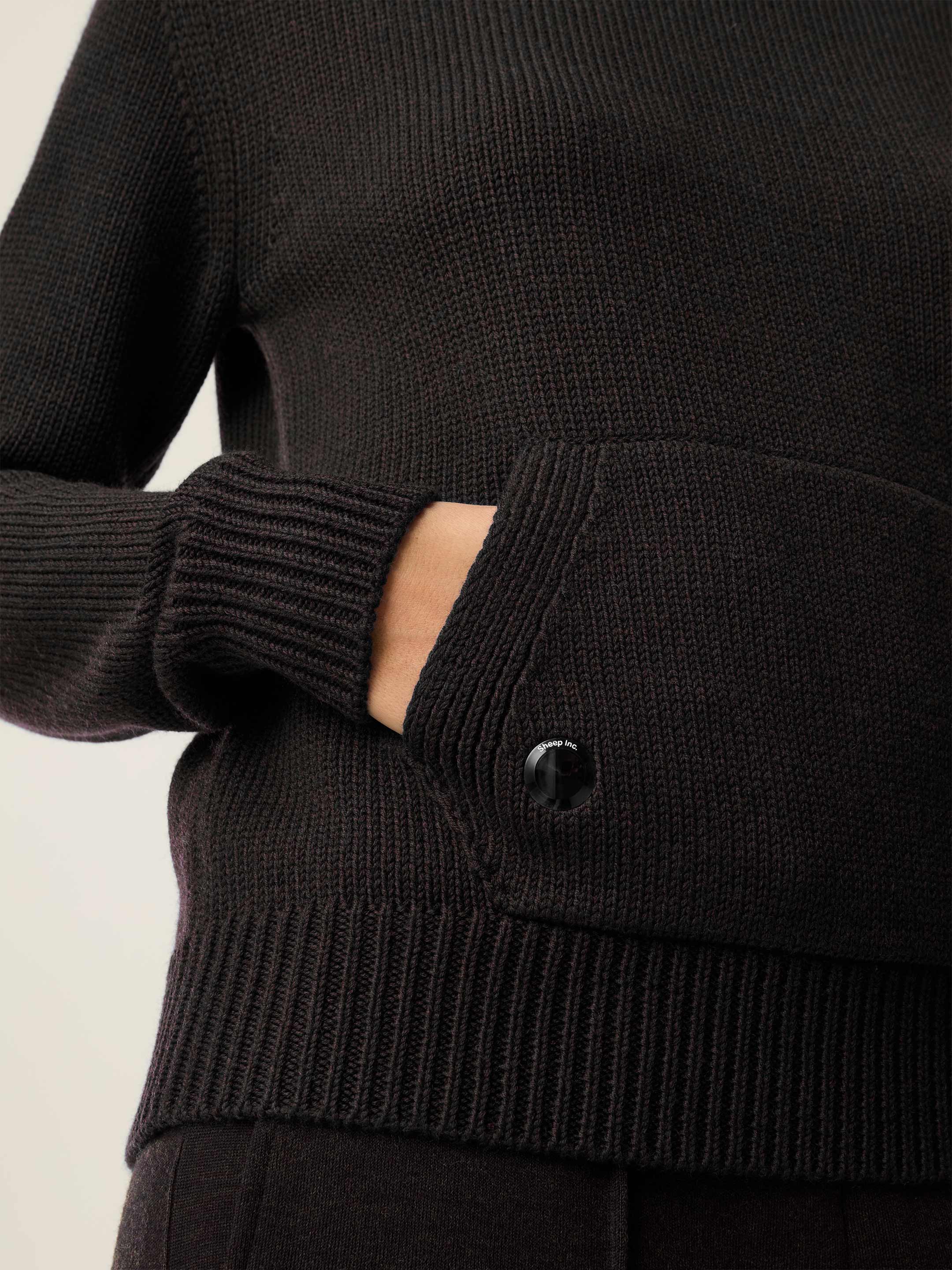 The Chunky Knit Hoodie - Anthracite Black - Image 6