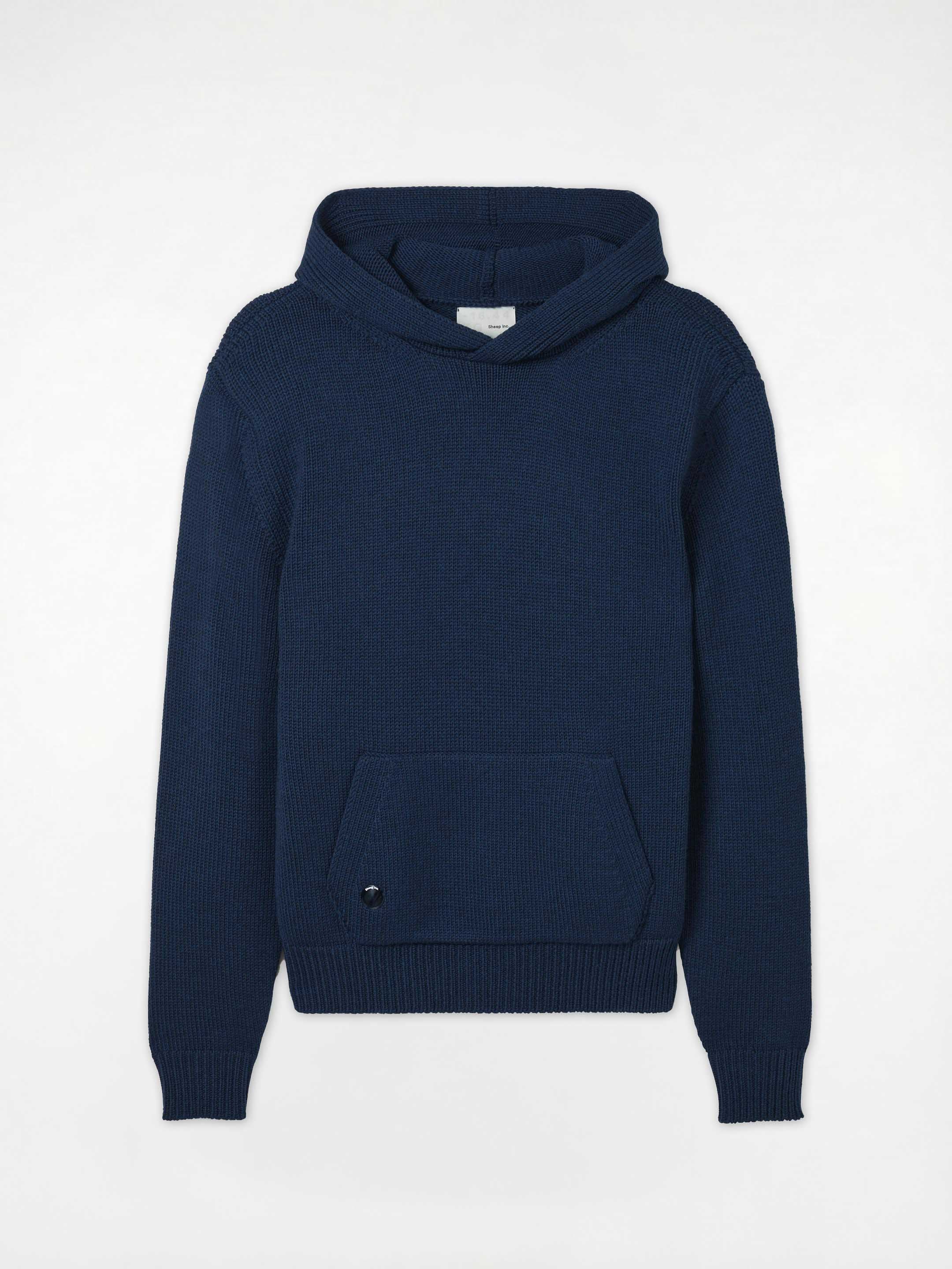 The Chunky Knit Hoodie - Atlantic Blue - Image 3