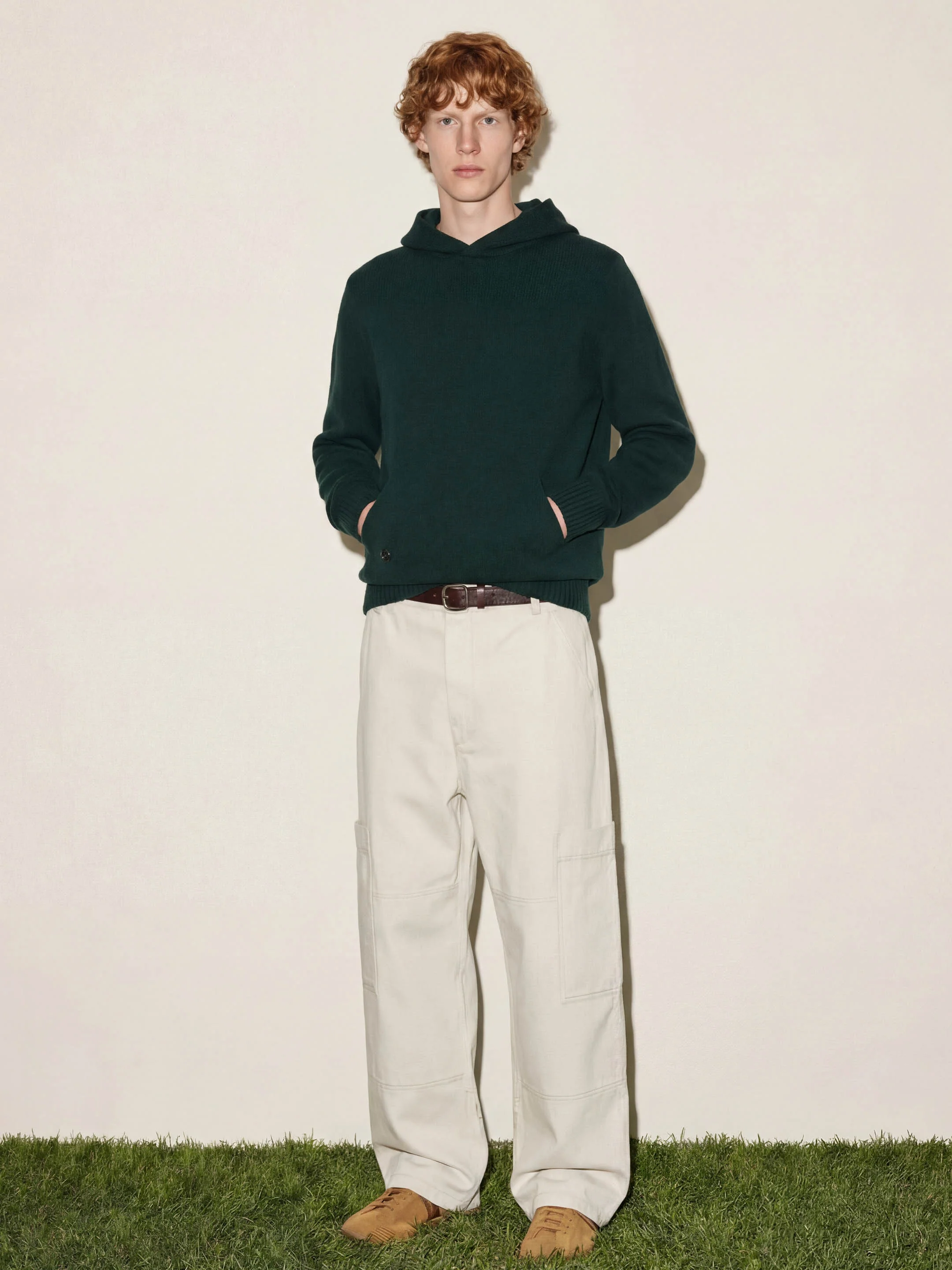 The Chunky Knit Hoodie - Forest Green