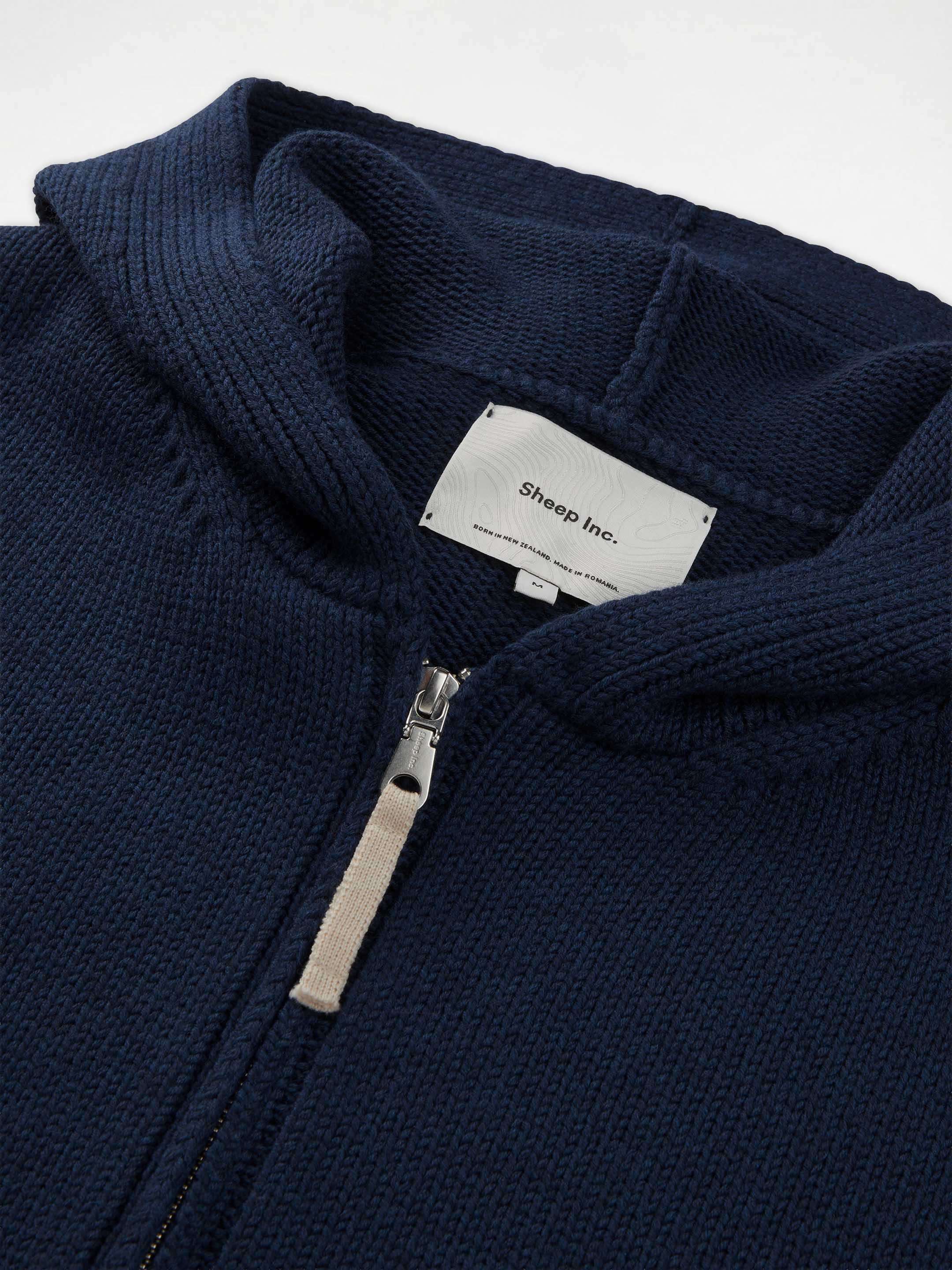 The Chunky Knit Zip Hoodie - Atlantic Blue - Image 7