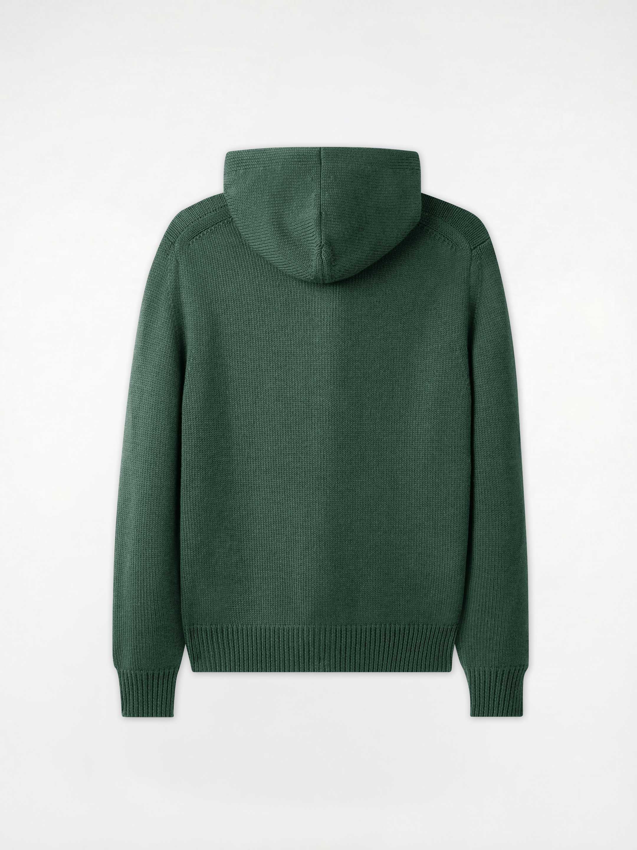 The Chunky Knit Zip Hoodie - Emerald Green - Image 6
