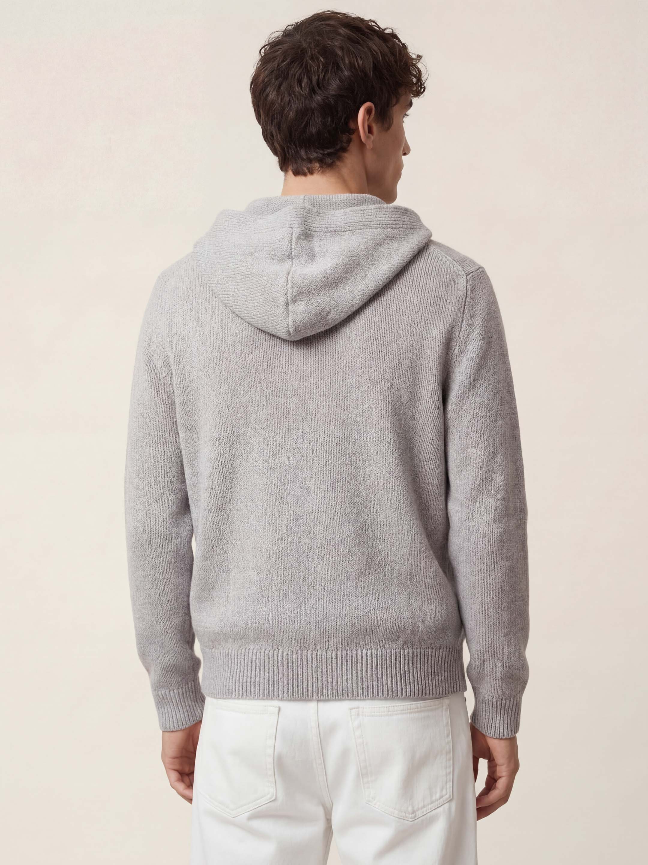 The Chunky Knit Zip Hoodie - Moon Grey - Image 3