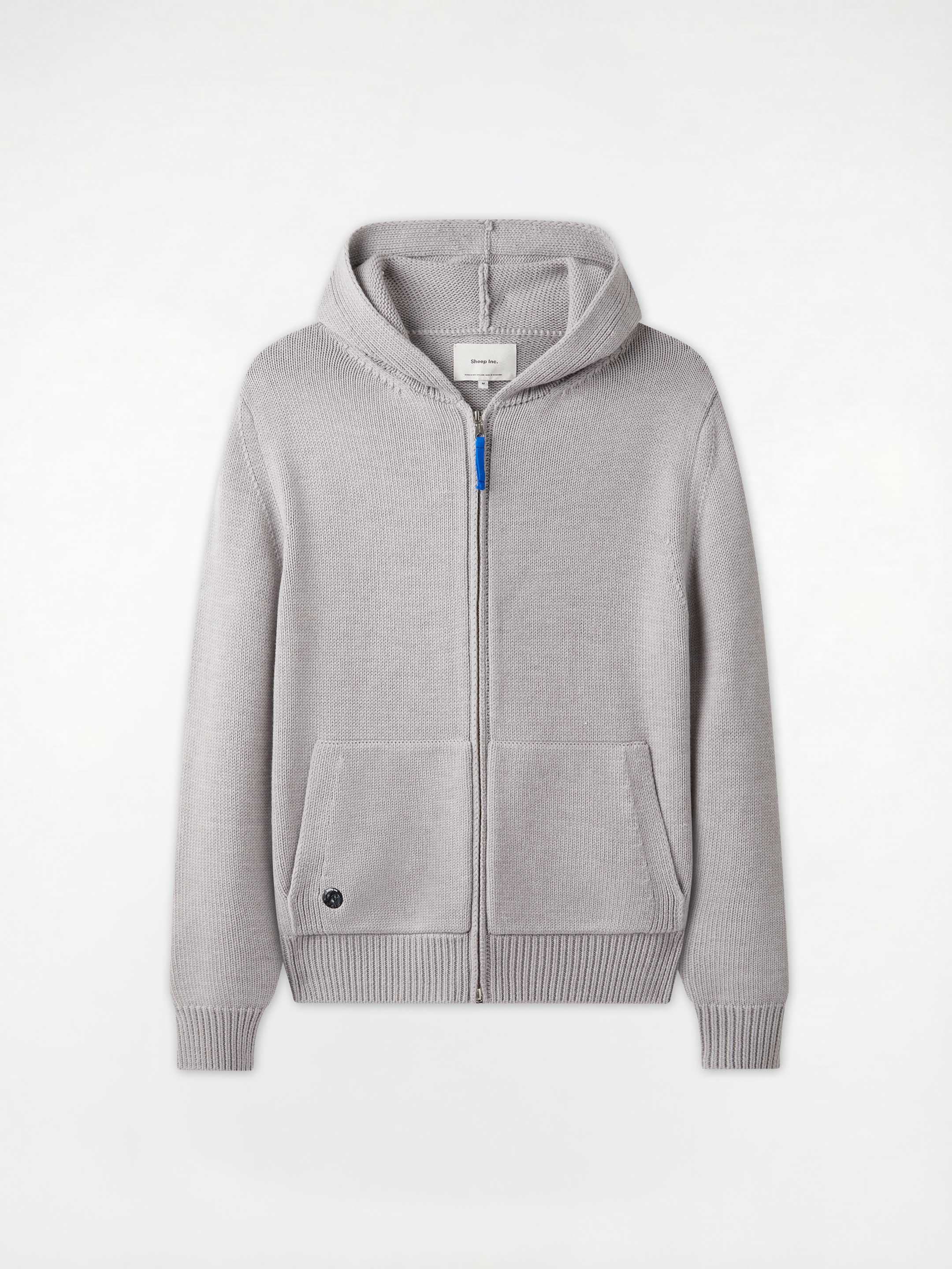 The Chunky Knit Zip Hoodie - Moon Grey - Image 5