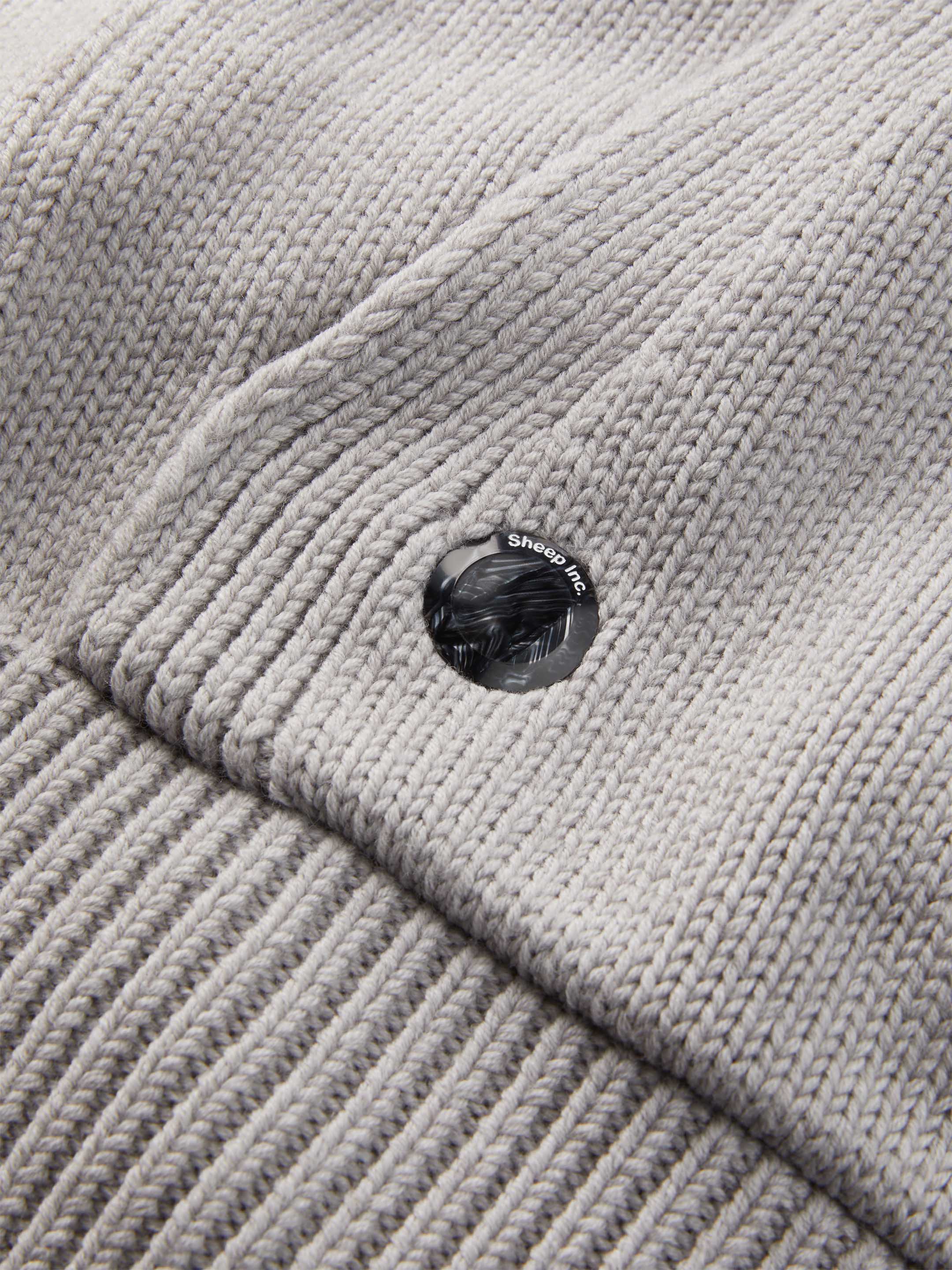 The Chunky Knit Zip Hoodie - Moon Grey - Image 8