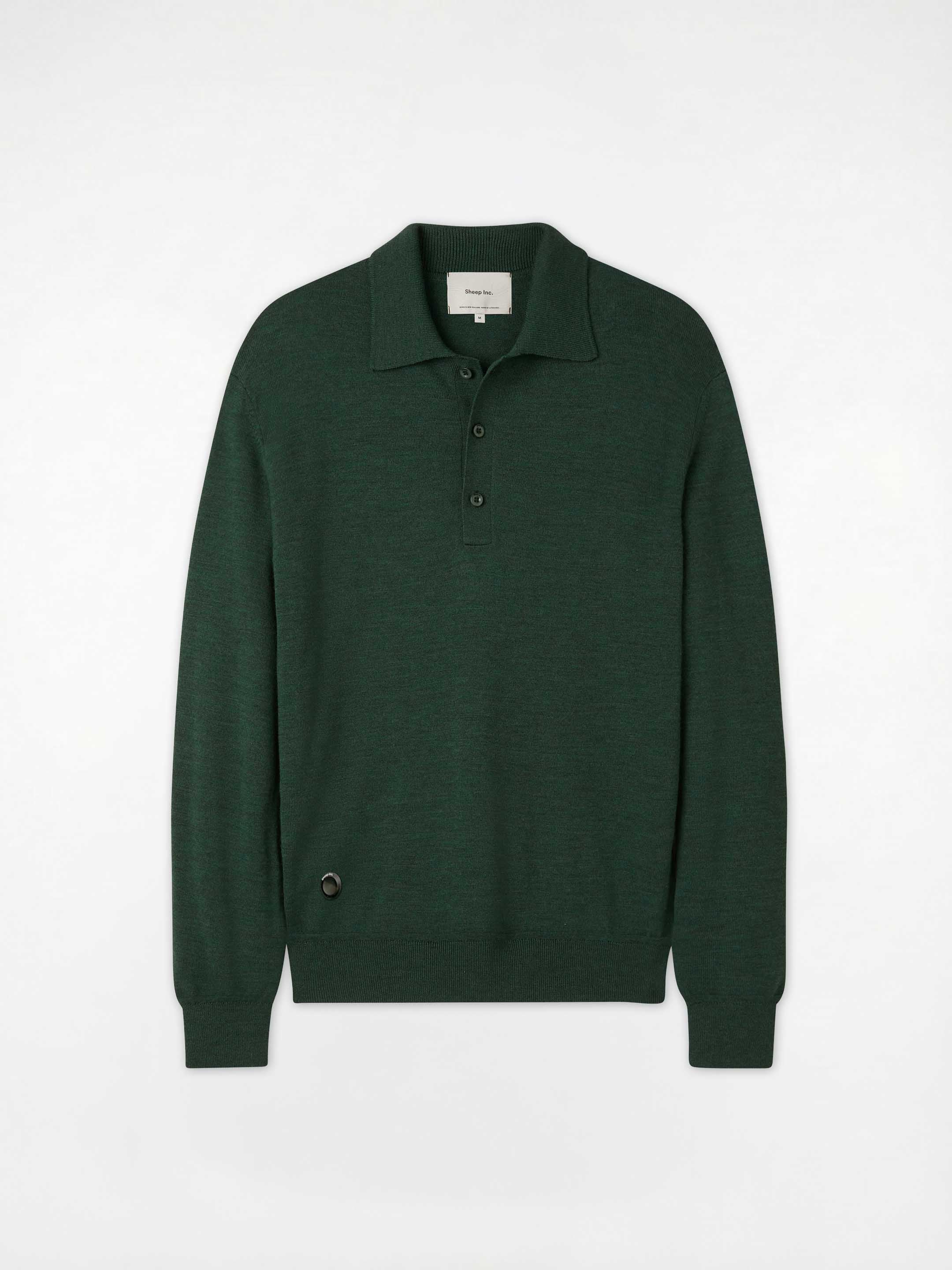 The Everyday Long Sleeve Polo Shirt - Emerald Green - Image 7