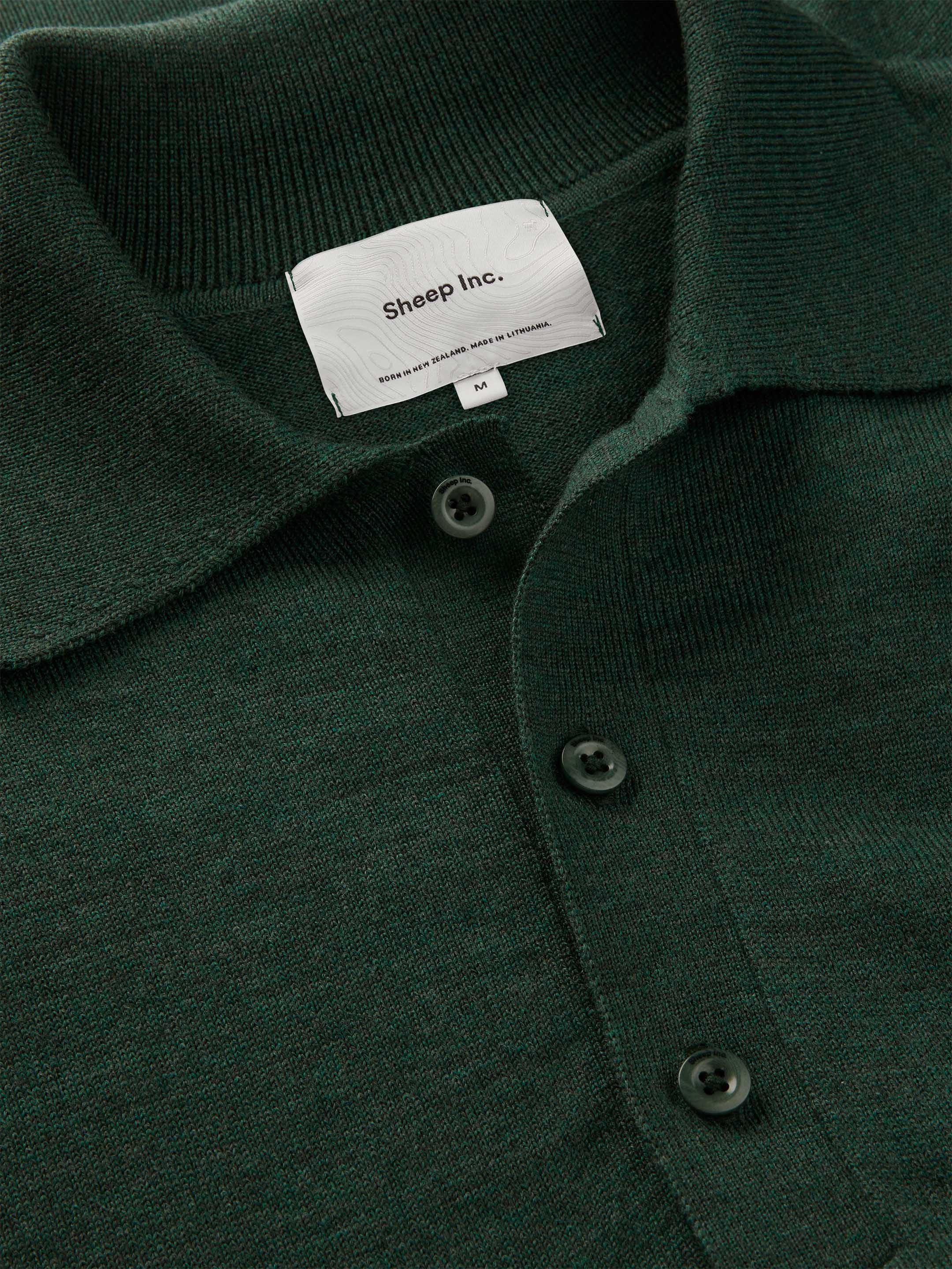 The Everyday Long Sleeve Polo Shirt - Emerald Green - Image 8
