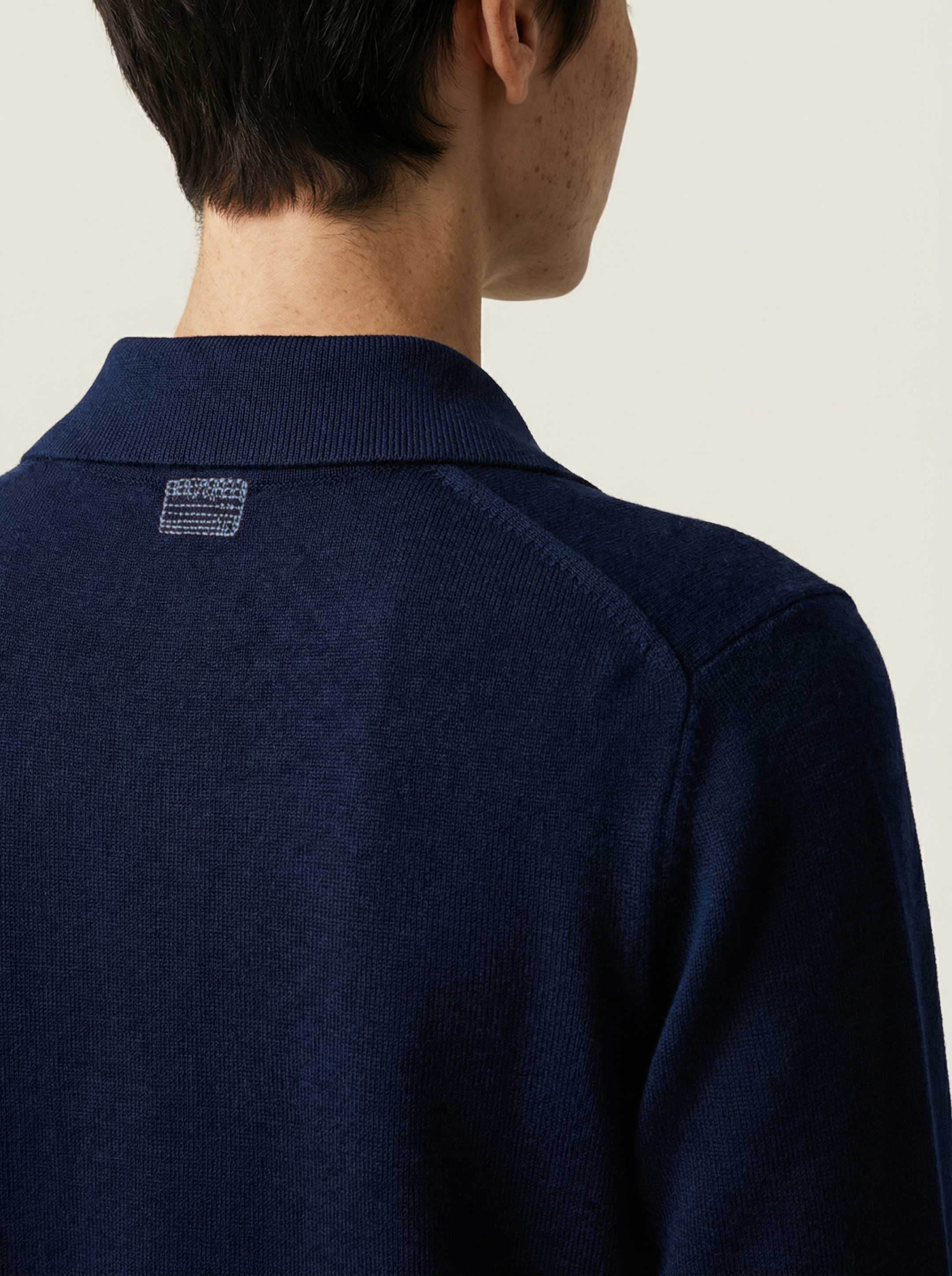 The Everyday Long Sleeve Polo Shirt - Pacific Blue - Image 6