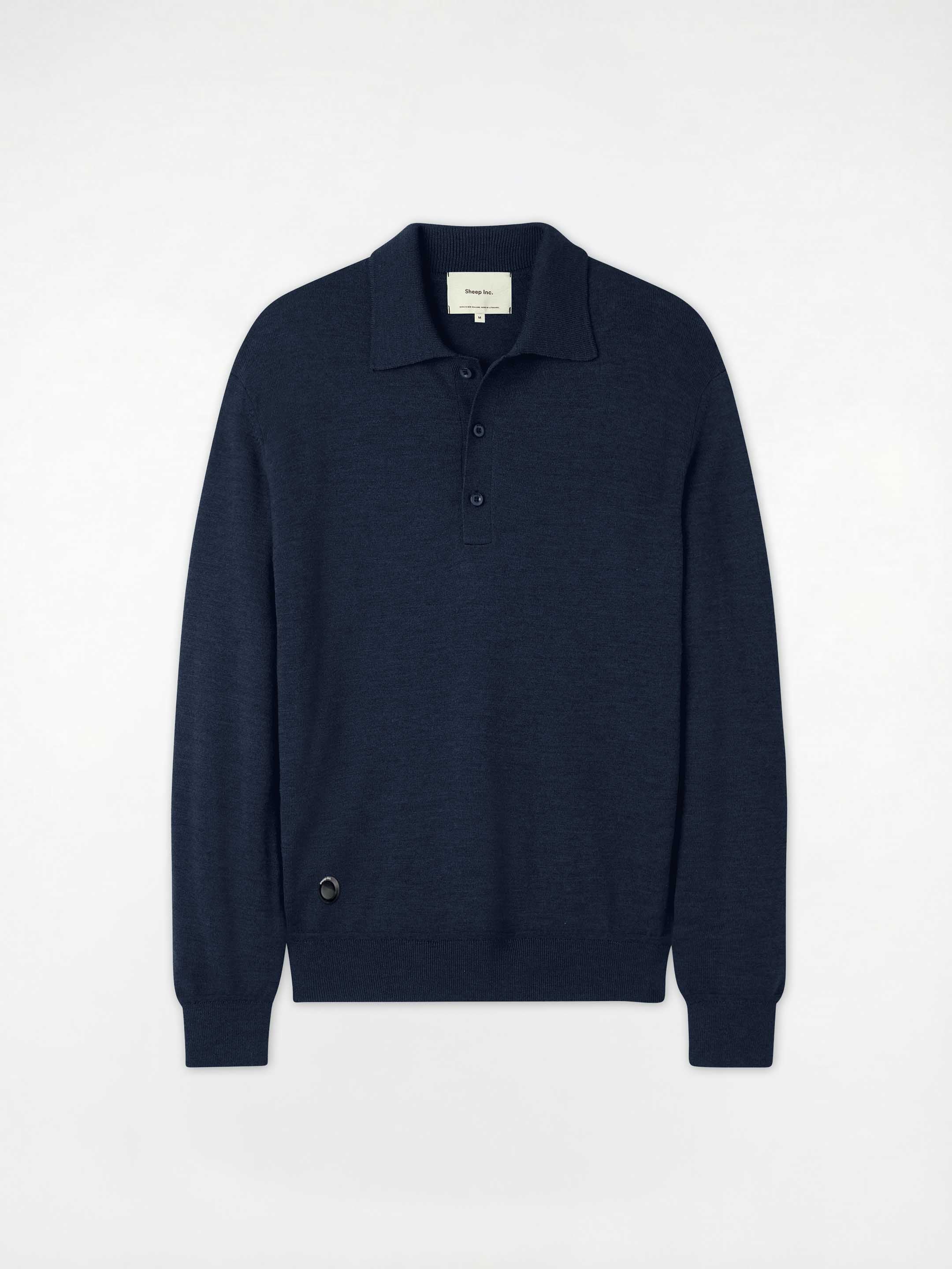The Everyday Long Sleeve Polo Shirt - Pacific Blue - Image 8