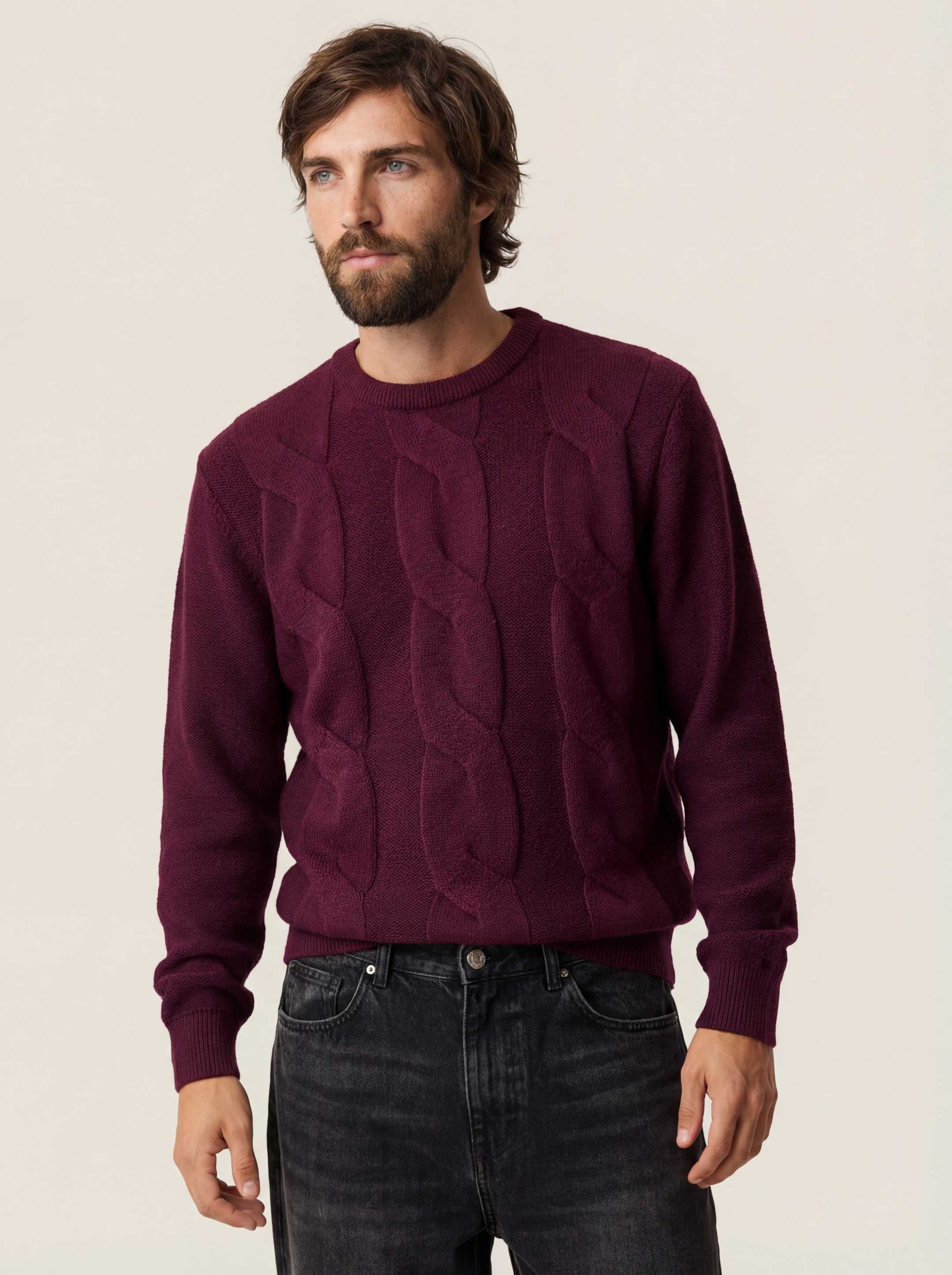 The Cable Knit - Konini Burgundy - Image 3