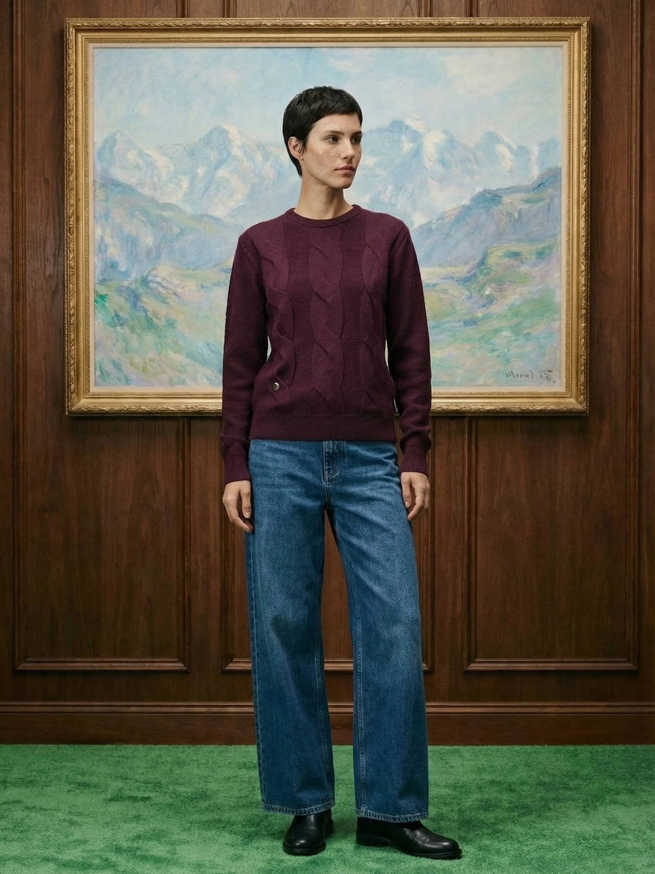 The Cable Knit - Konini Burgundy - Image 7