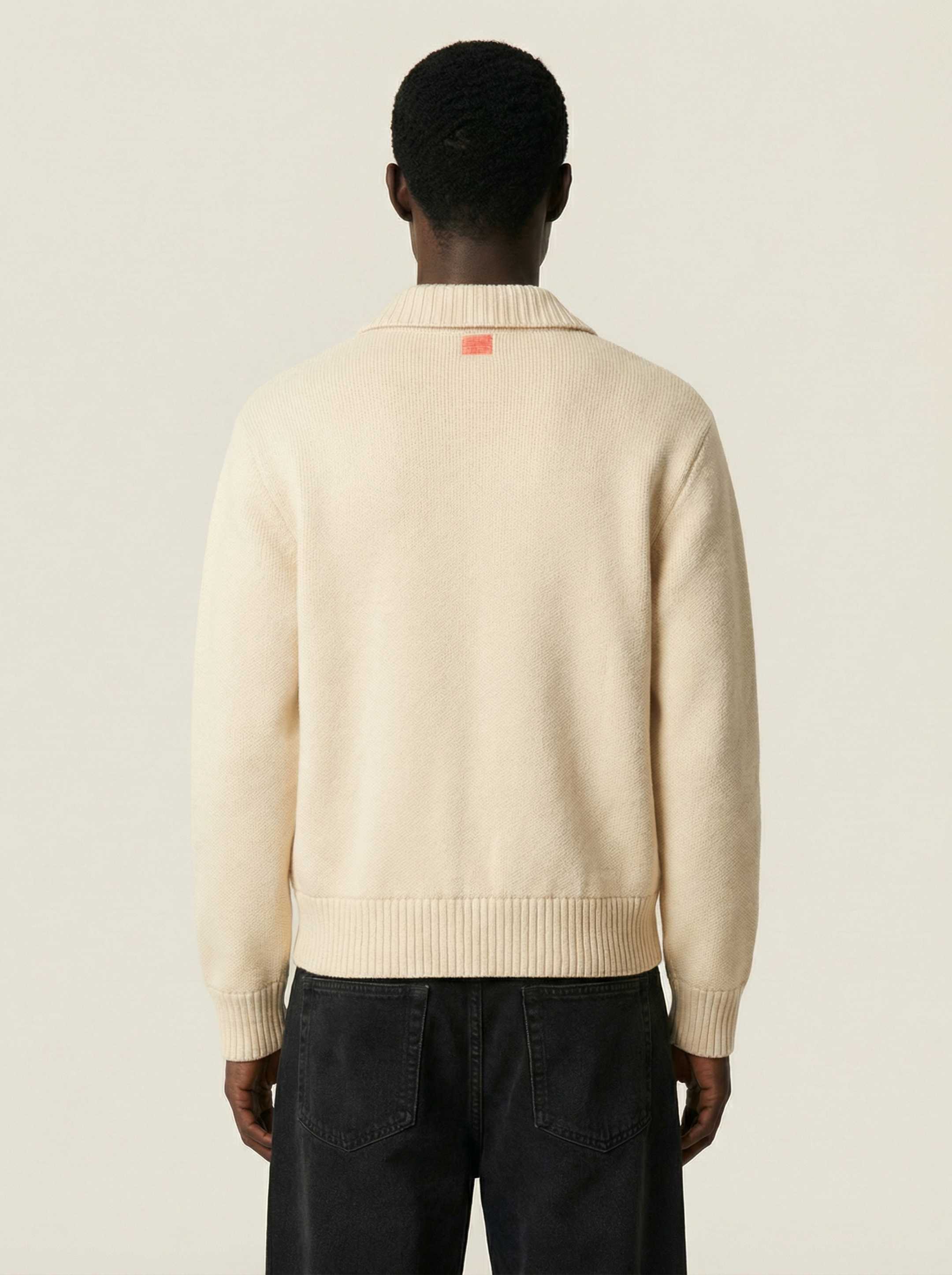 The Knitted Bomber - Almond White - Image 3