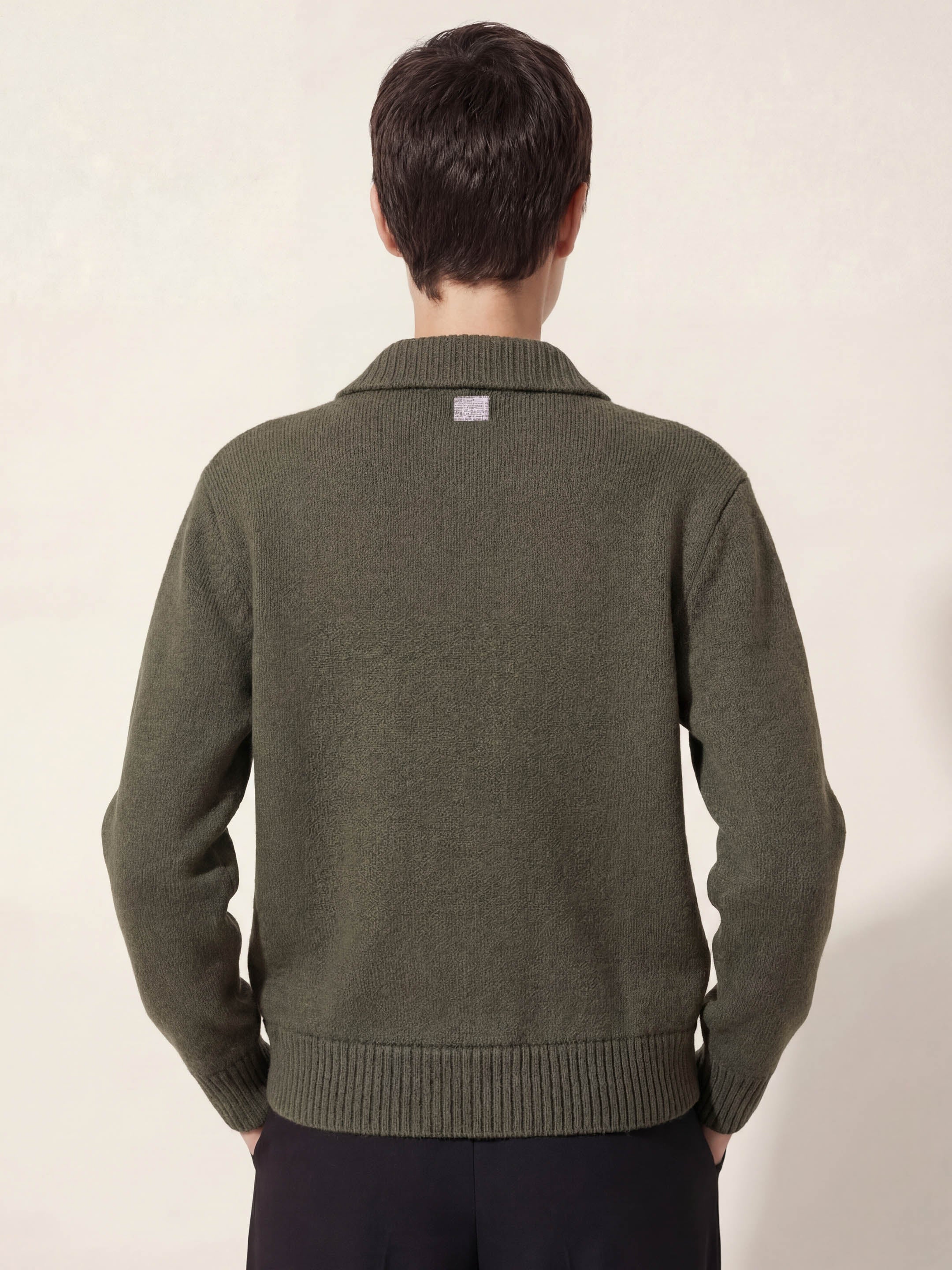 The Knitted Bomber - Moss Green - Image 5