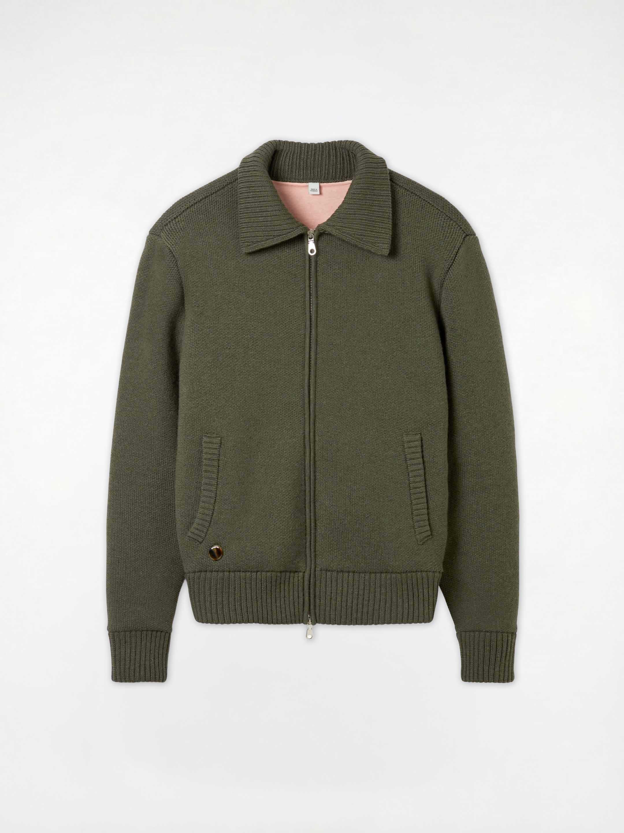 The Knitted Bomber - Moss Green - Image 6