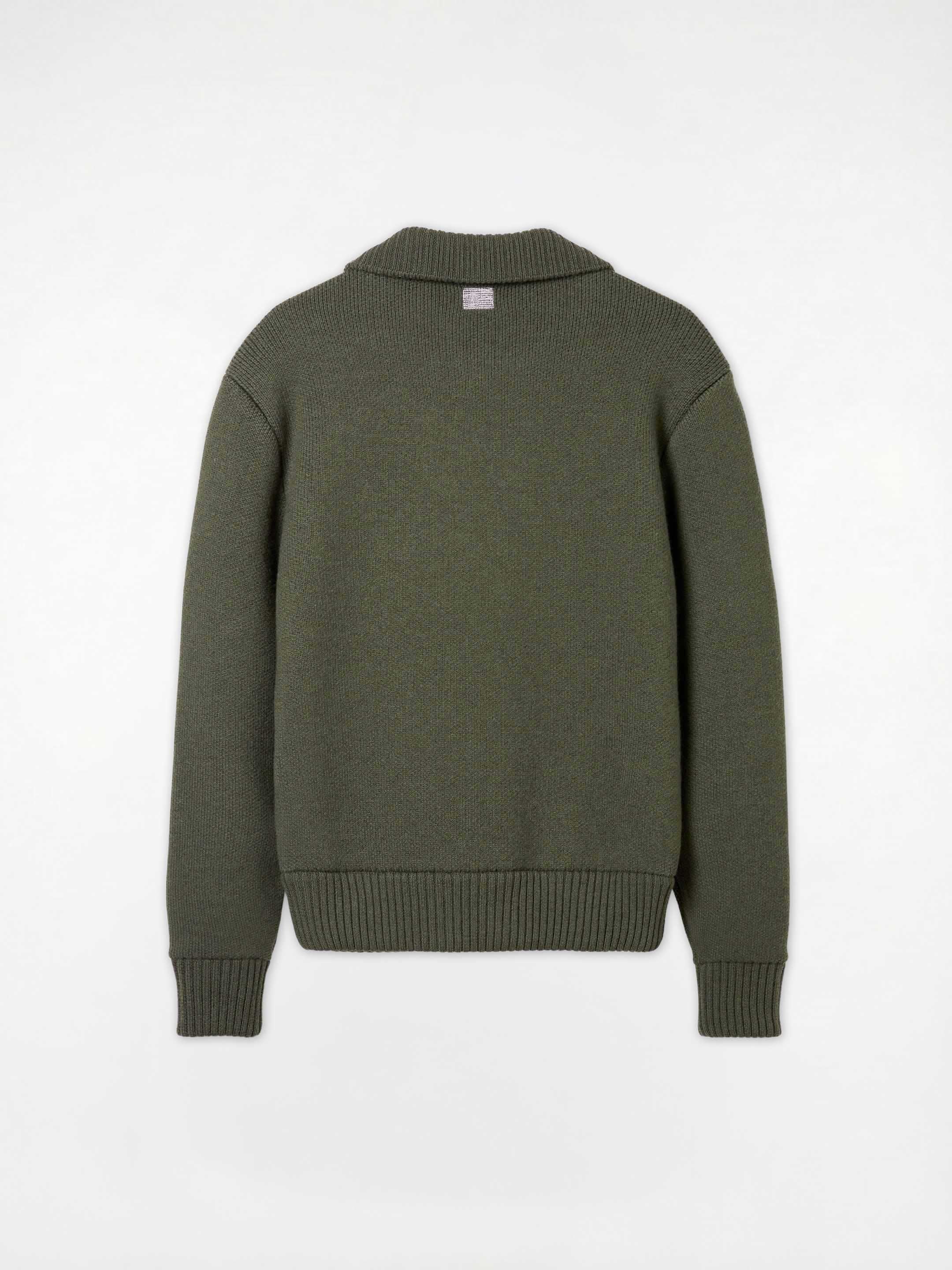 The Knitted Bomber - Moss Green - Image 7