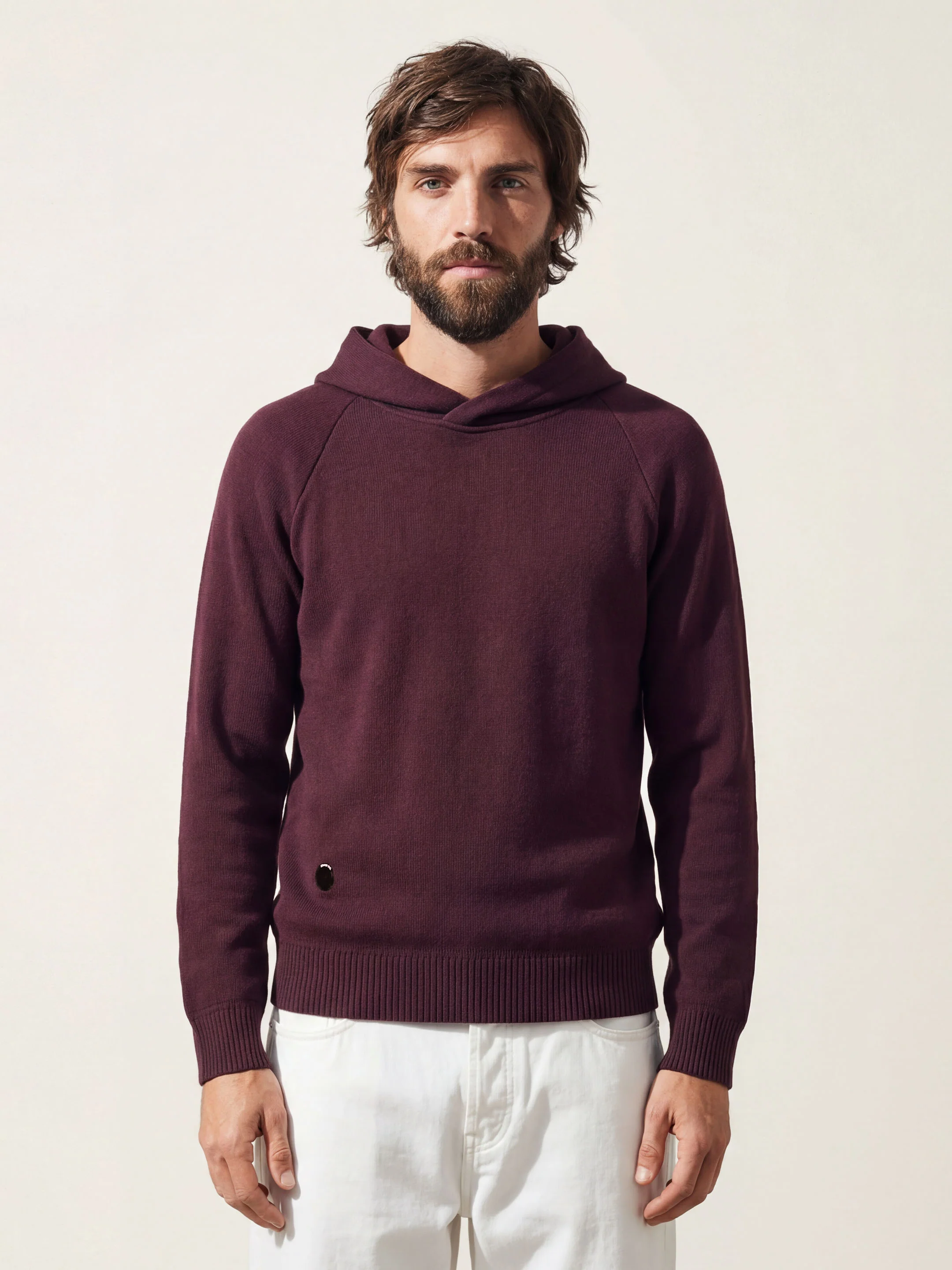 The Knitted Hoodie - Konini Burgundy - Image 3