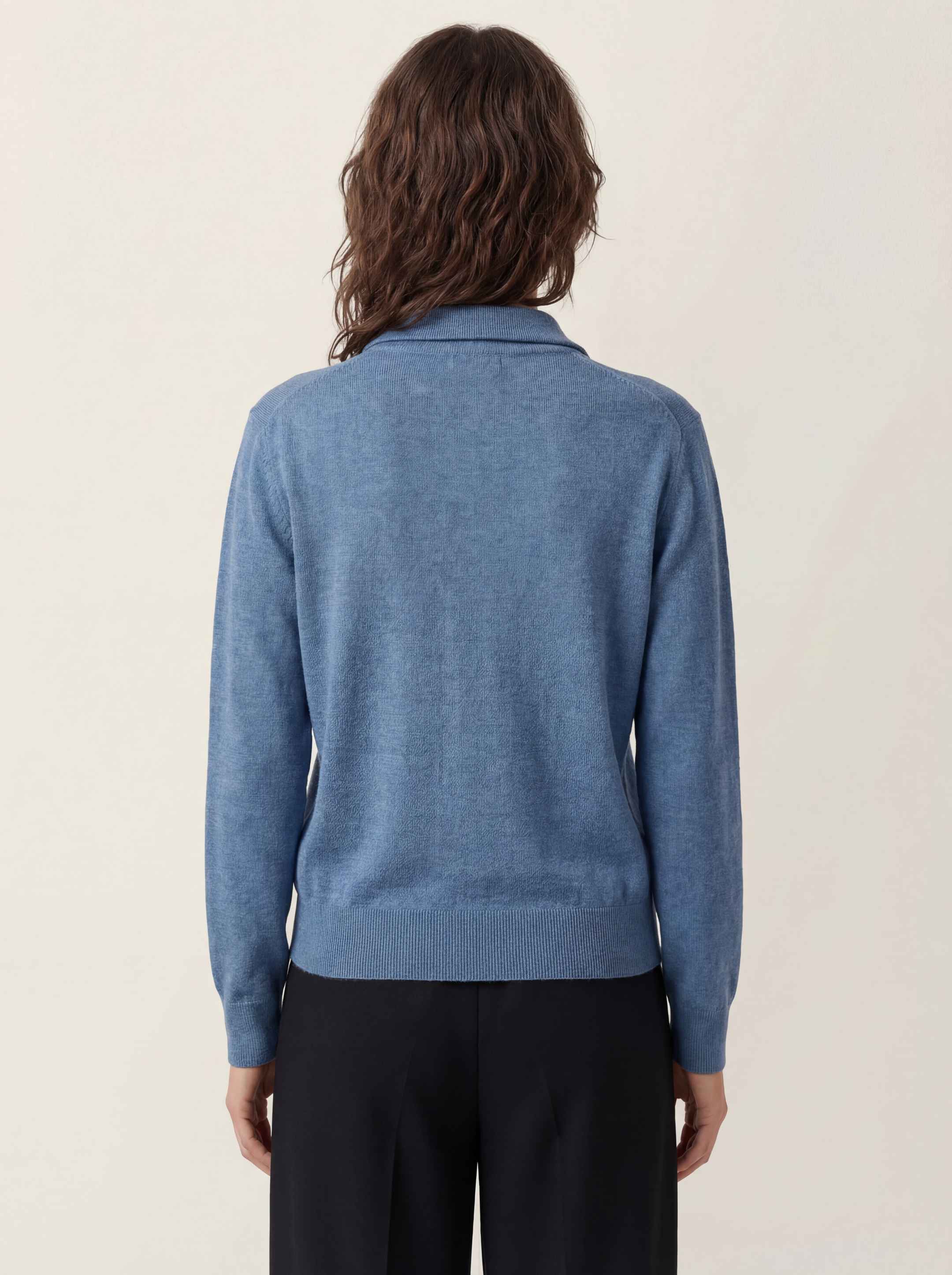 The Knitted Quarter Zip - Baltic Blue - Image 4