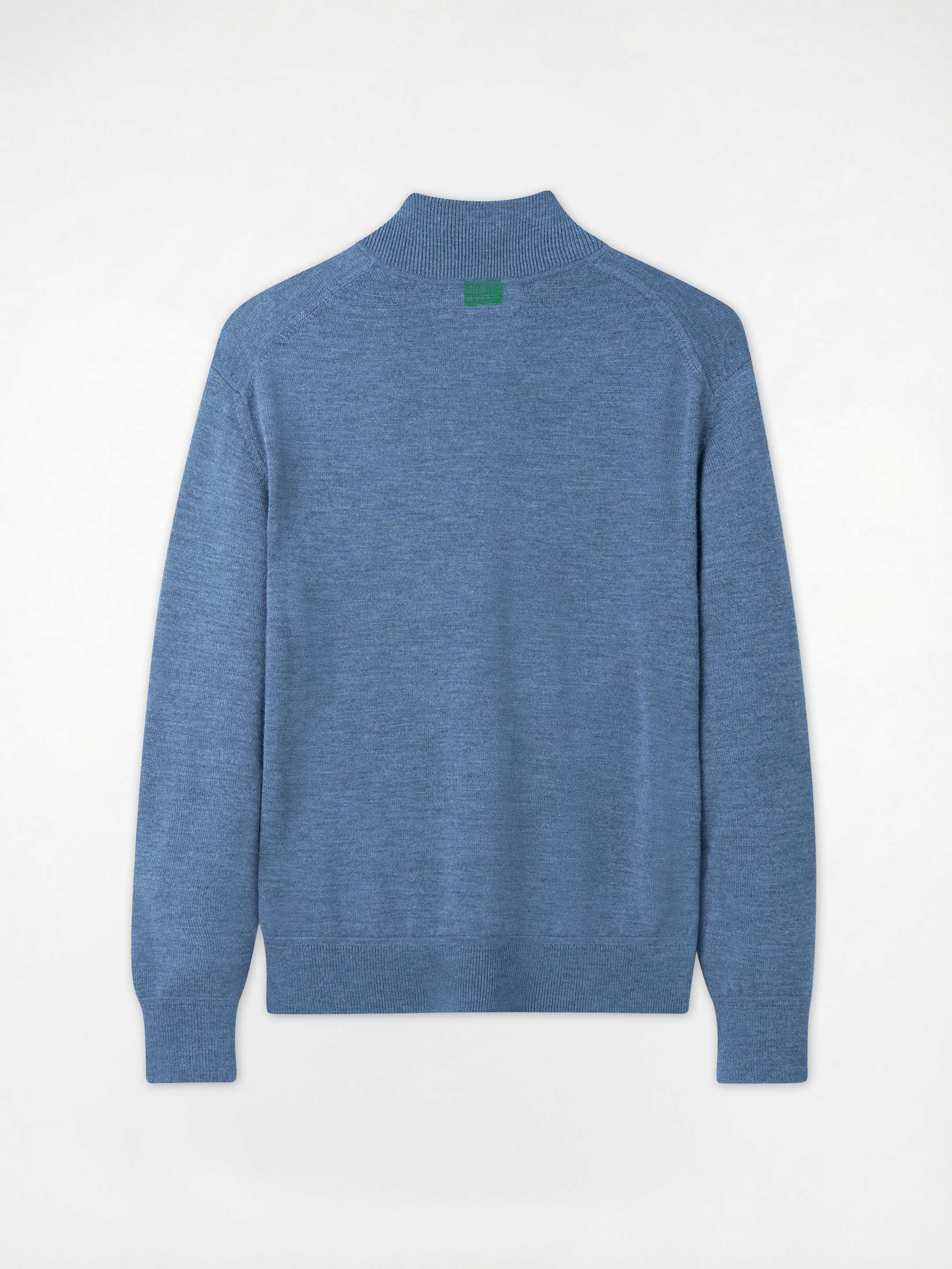 The Knitted Quarter Zip - Baltic Blue - Image 9