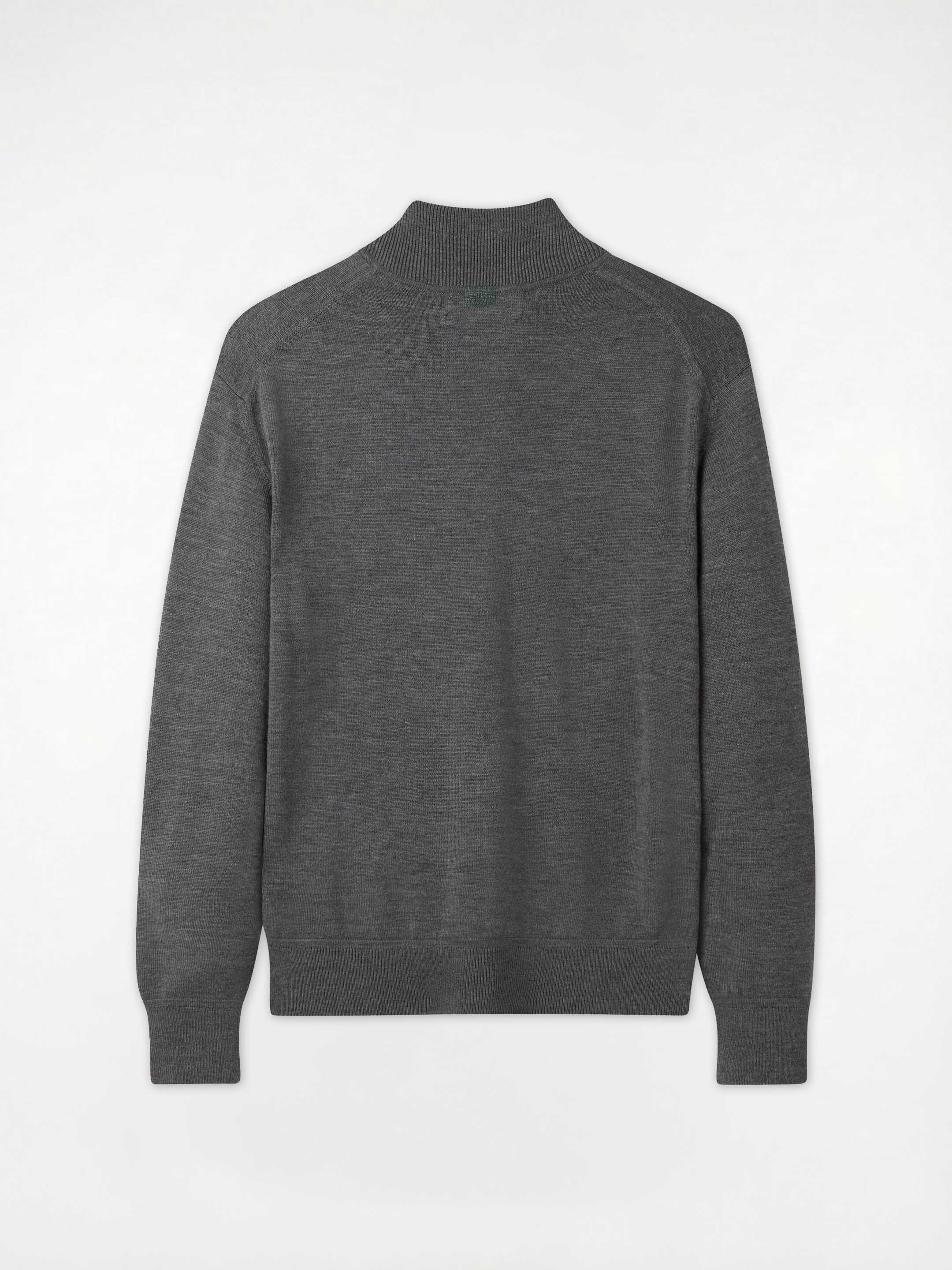 The Knitted Quarter Zip - Slate Grey - Image 12