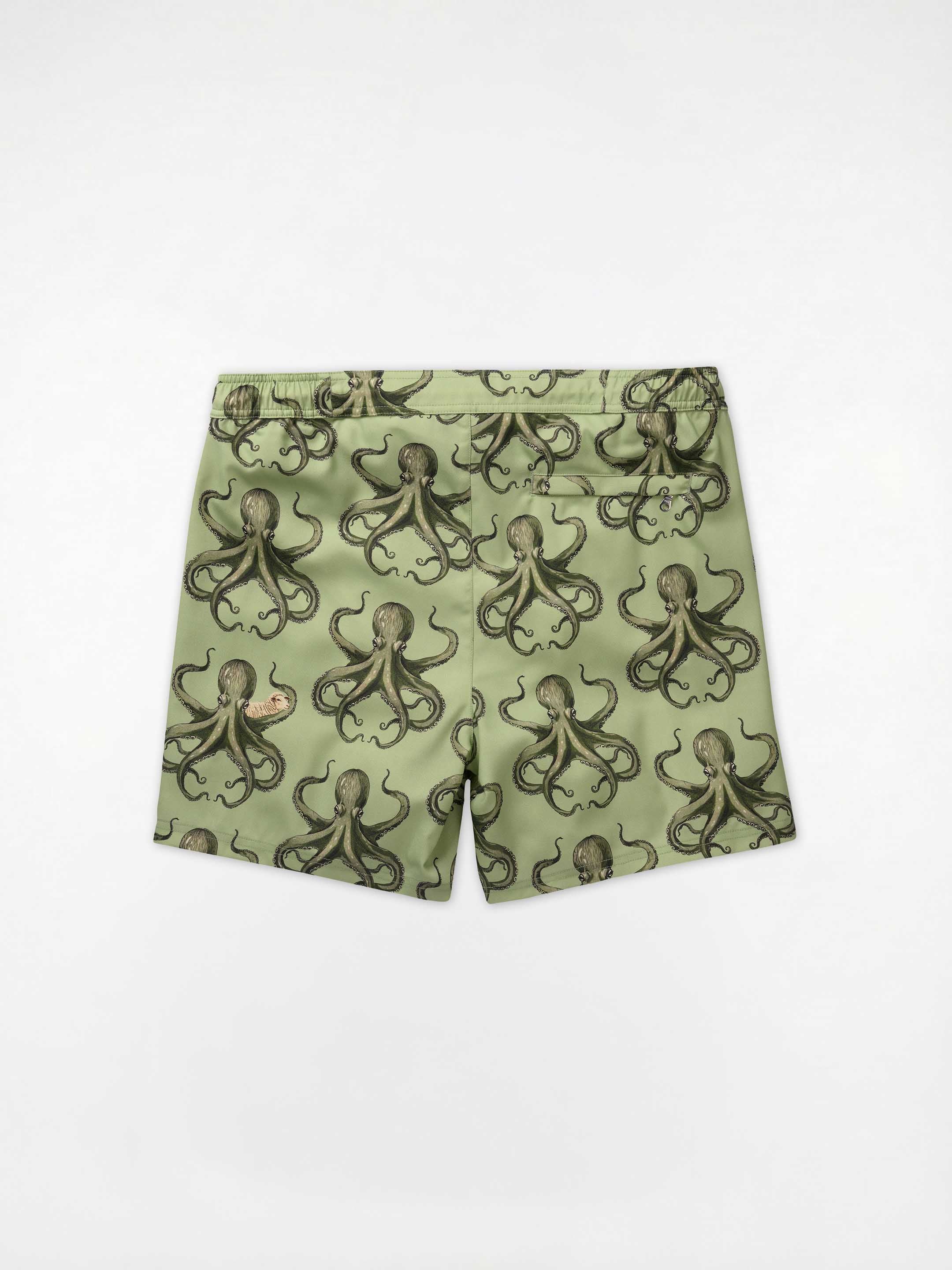 The Merino Swim Shorts - Green Octopus - Image 3