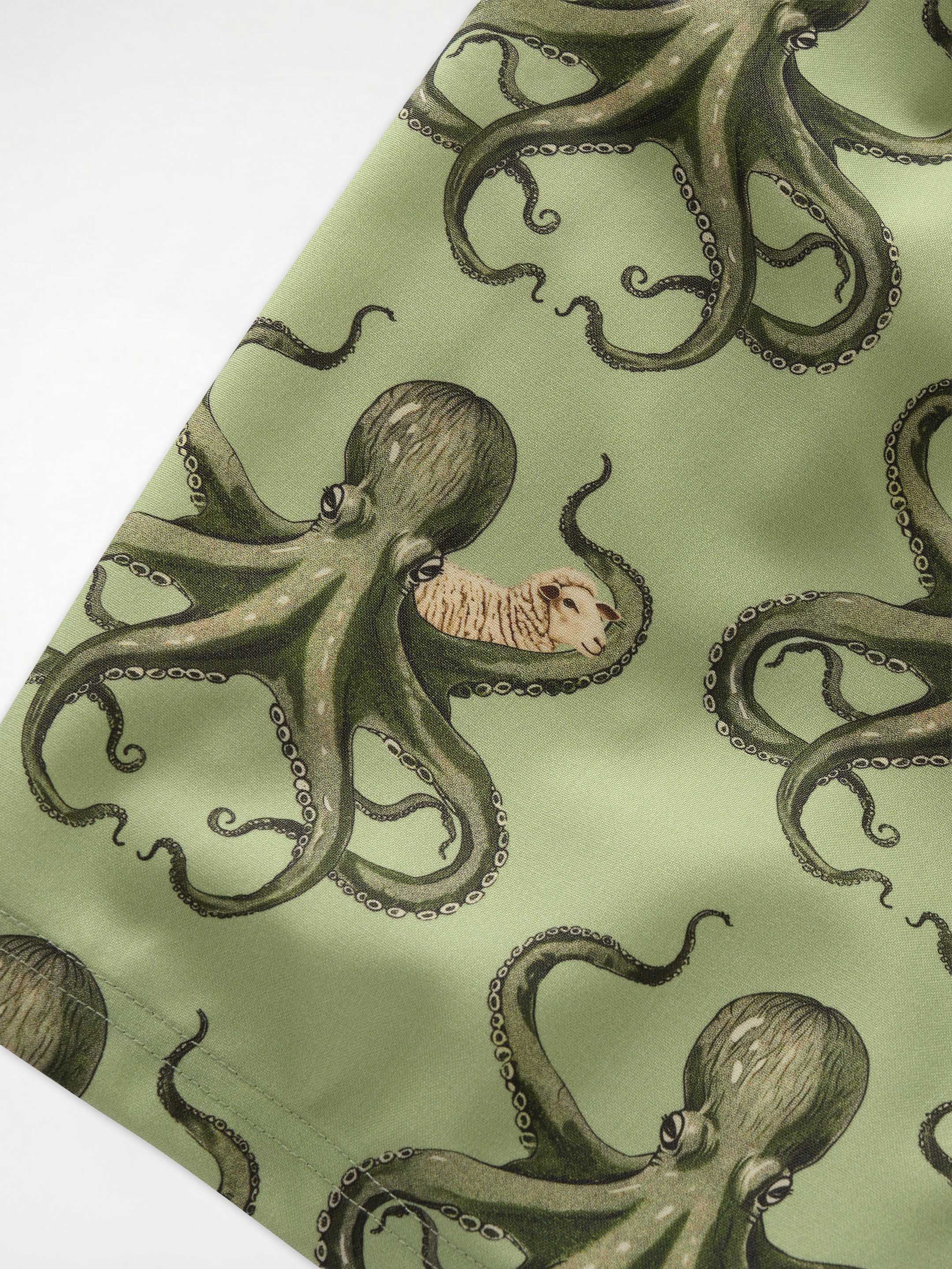 The Merino Swim Shorts - Green Octopus - Image 4