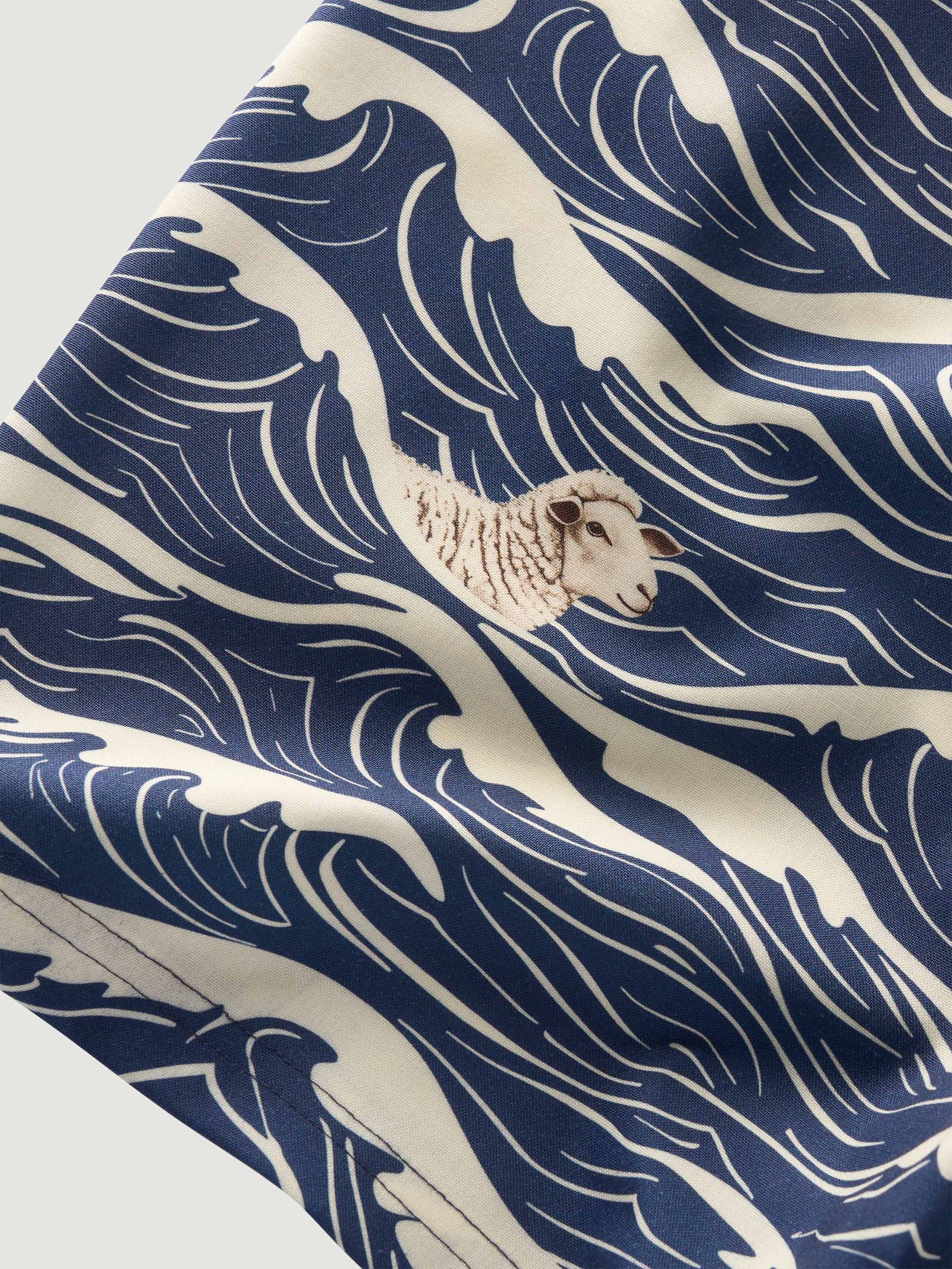 The Merino Swim Shorts - Navy Wave - Image 4