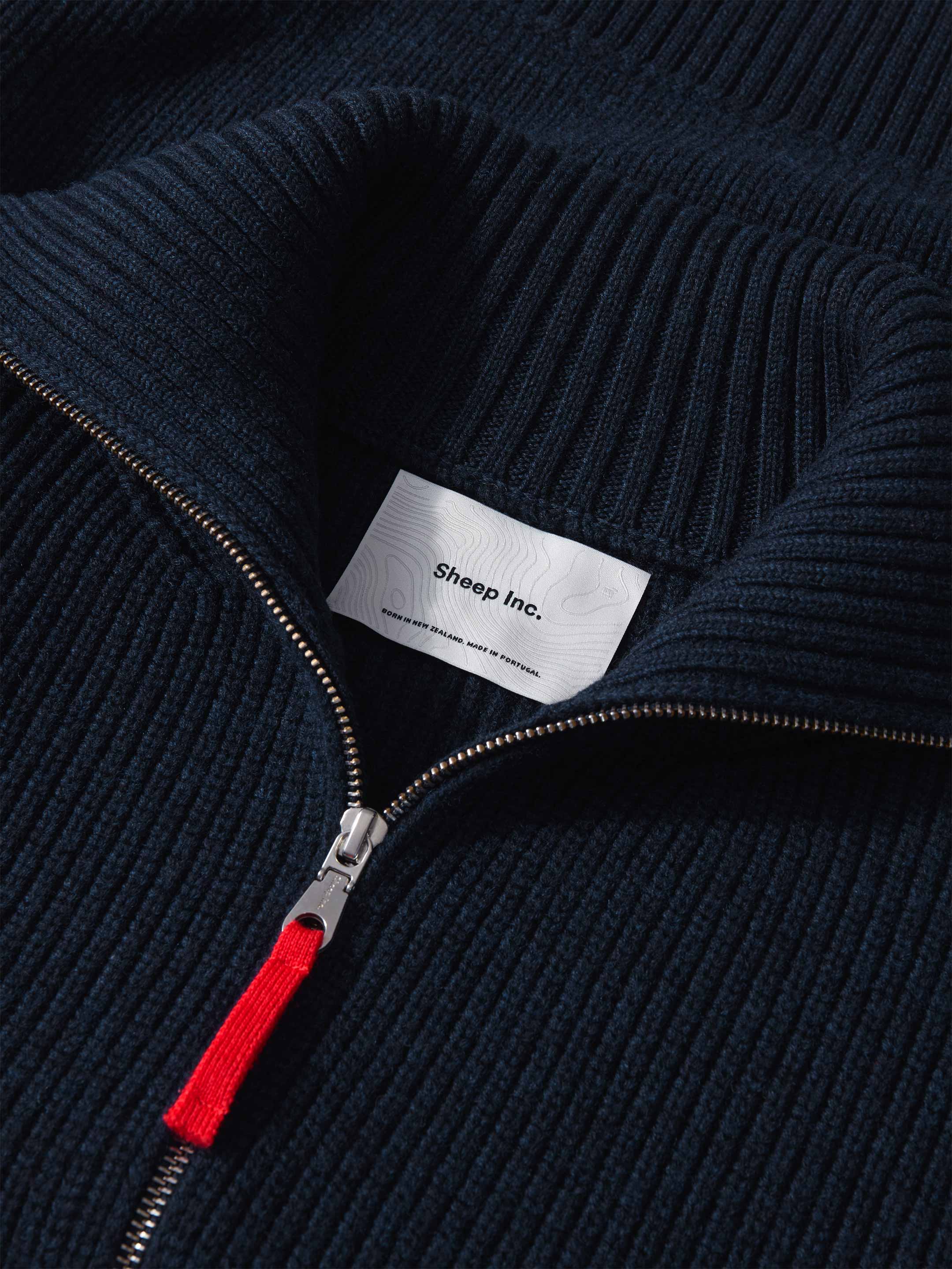 The Ridge Knit Half Zip - Pacific Blue - Image 5