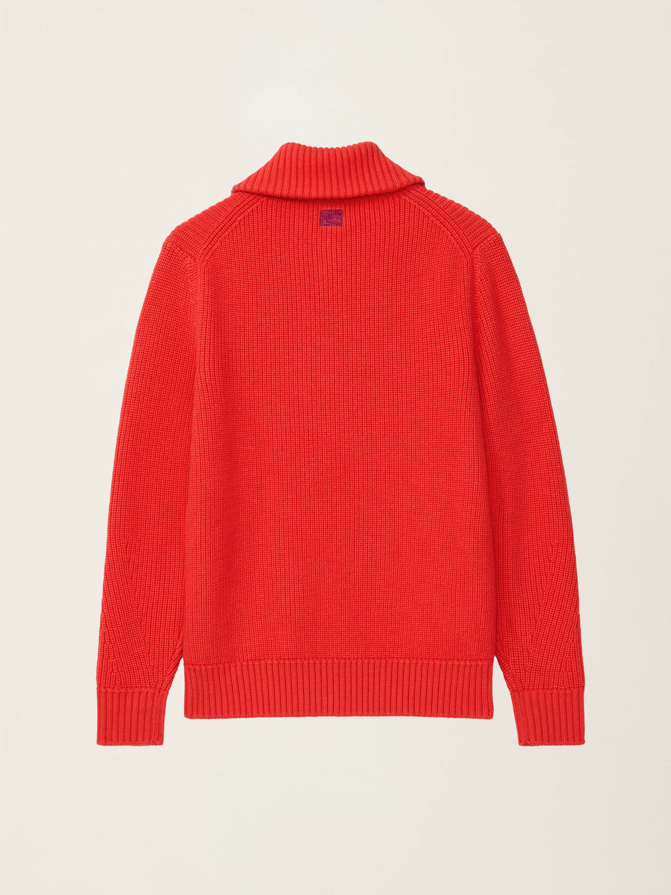 The Ridge Knit Half Zip - Poppy Red - Image 4