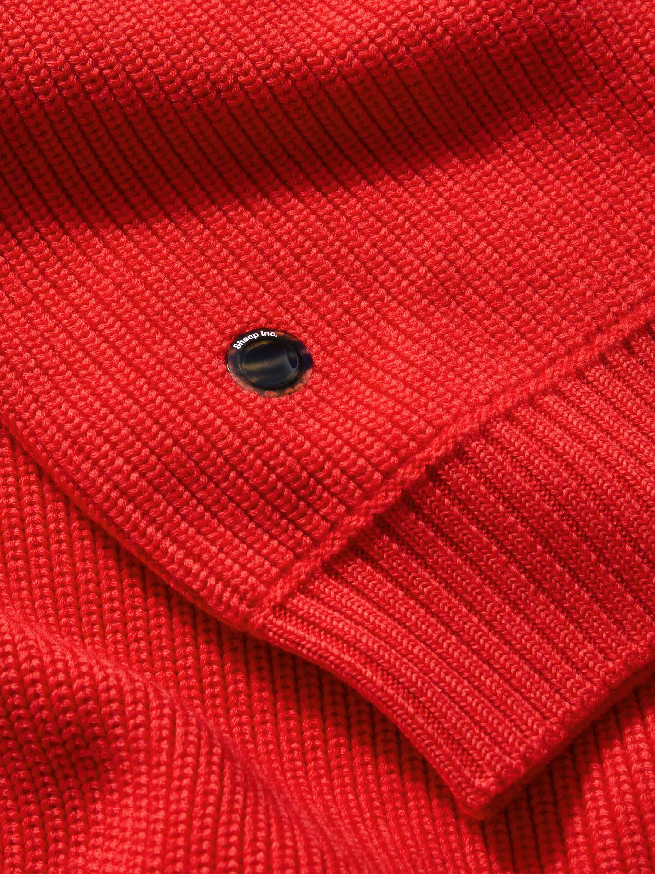 The Ridge Knit Half Zip - Poppy Red - Image 6