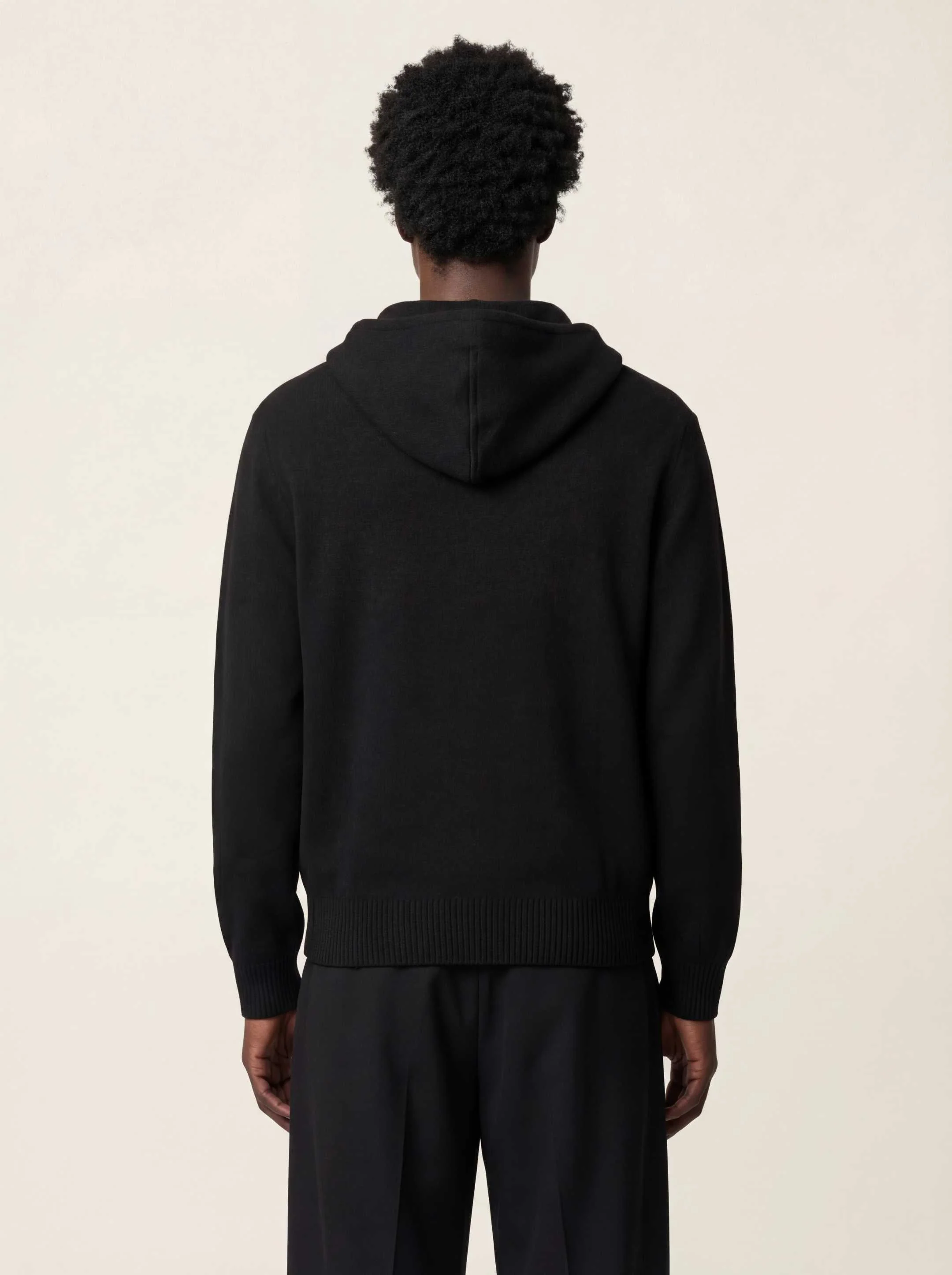 The Signature Merino Zip Hoodie - Anthracite Black - Image 3