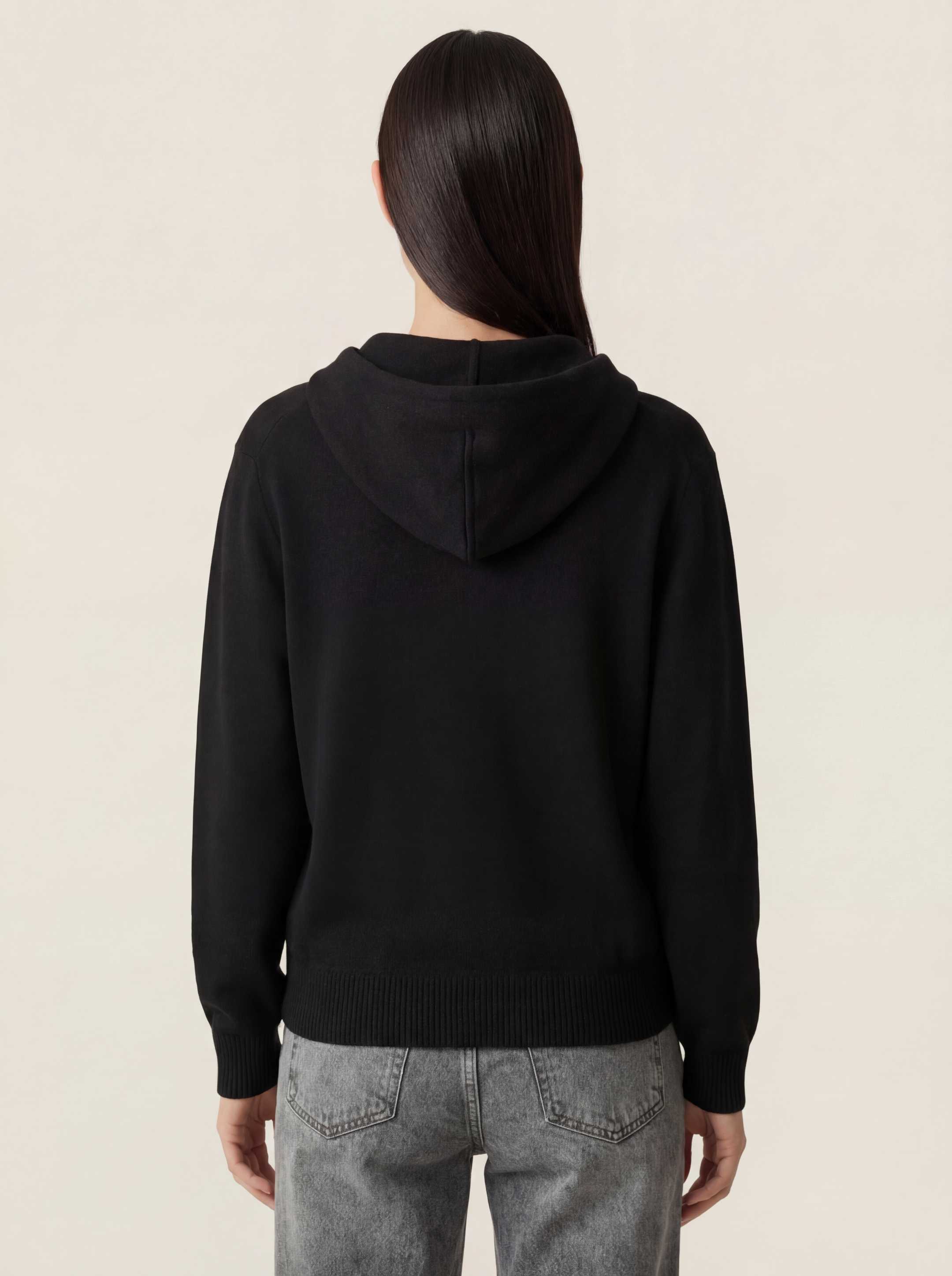 The Signature Merino Zip Hoodie - Anthracite Black - Image 4