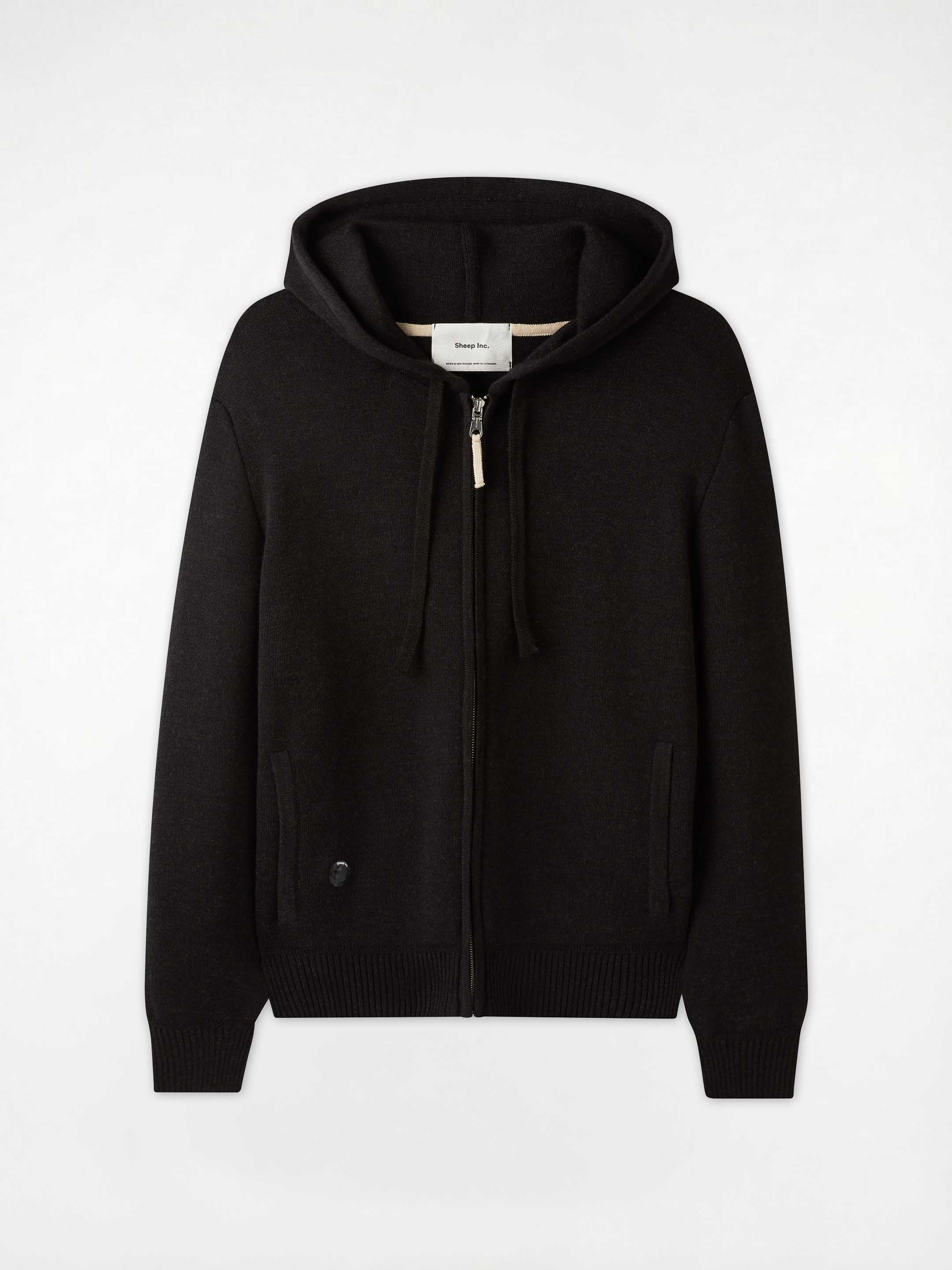 The Signature Merino Zip Hoodie - Anthracite Black - Image 6