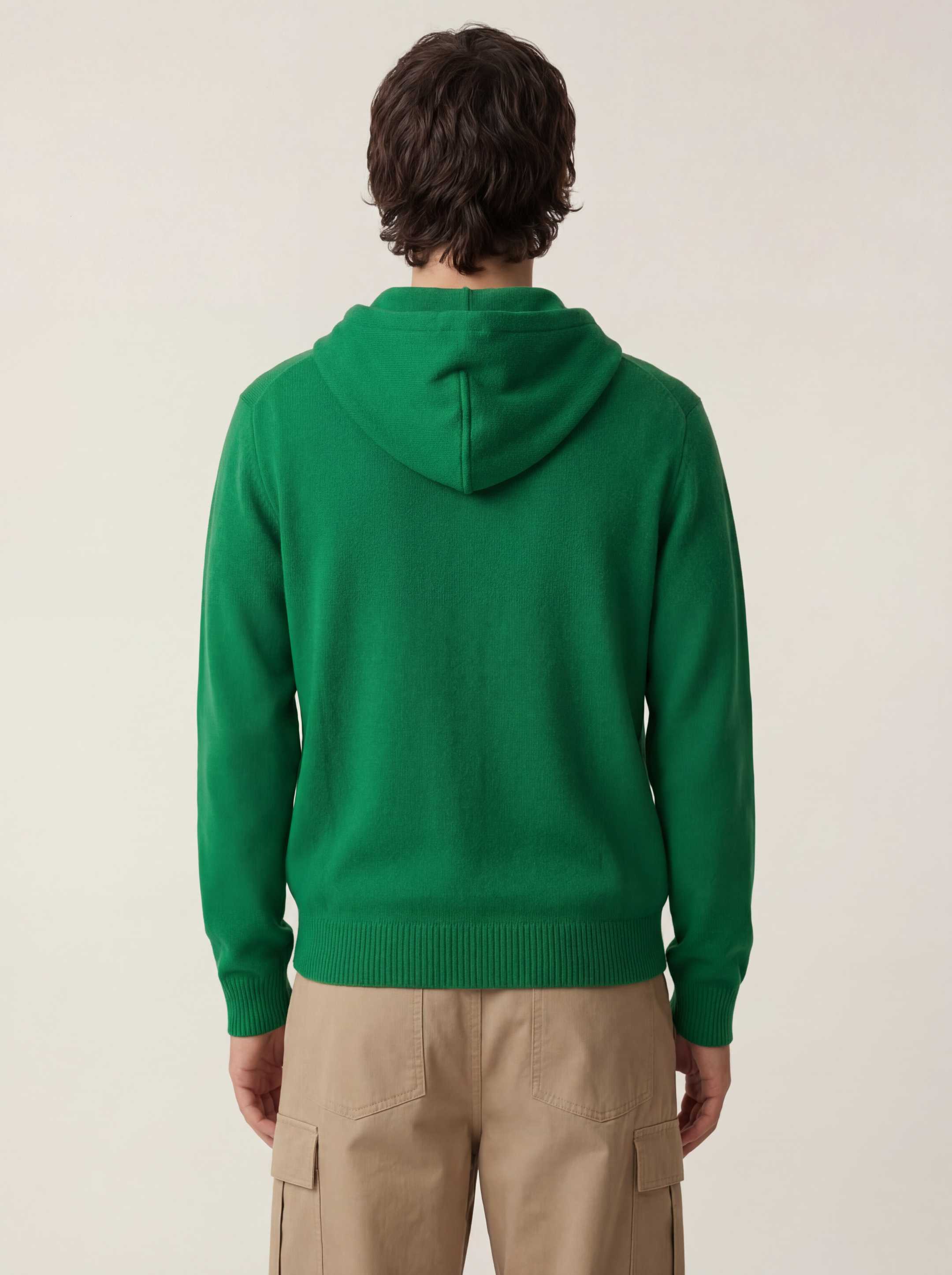 The Signature Merino Zip Hoodie - Bottle Green - Image 3