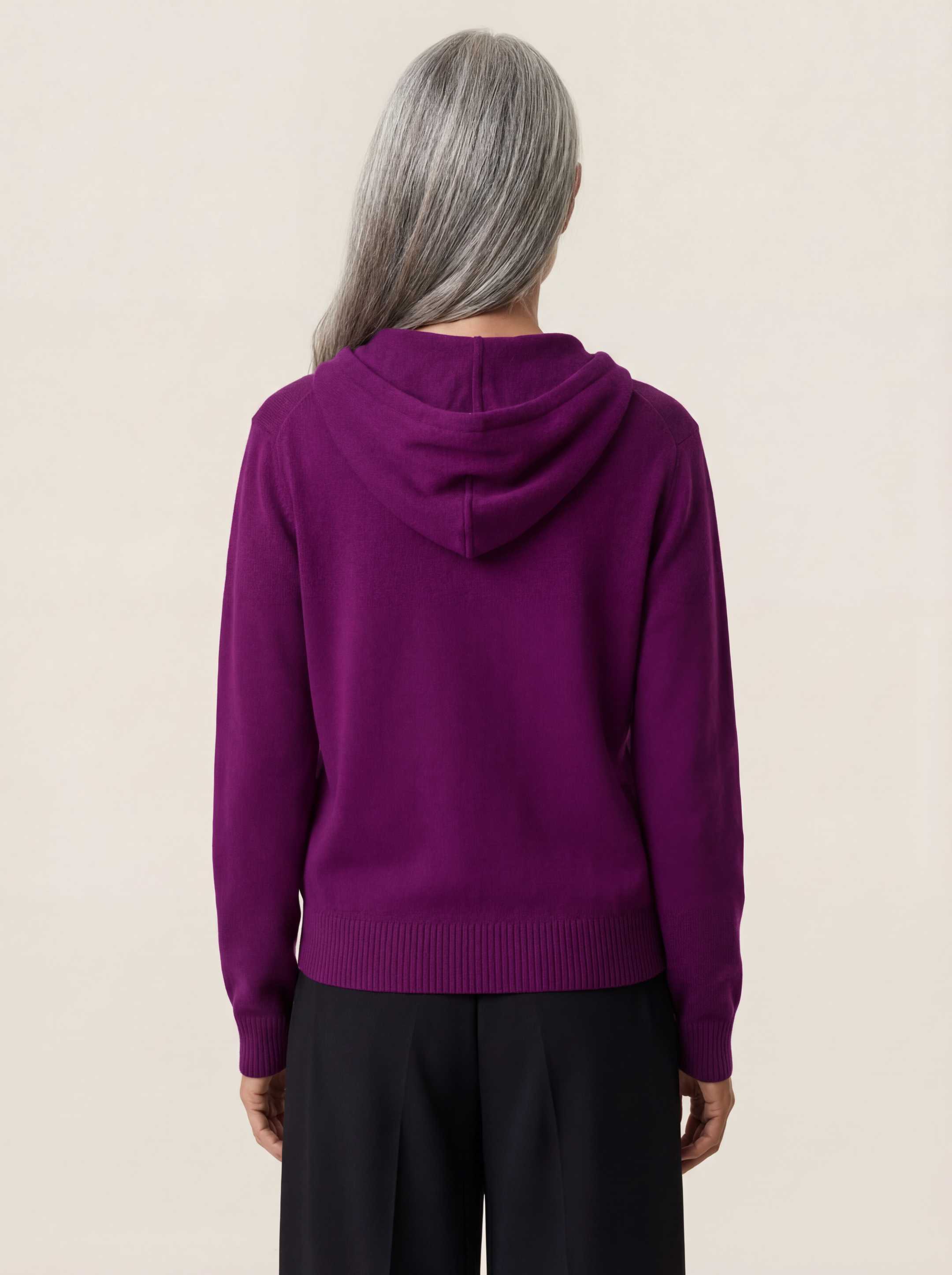 The Signature Merino Zip Hoodie - Royal Purple - Image 4
