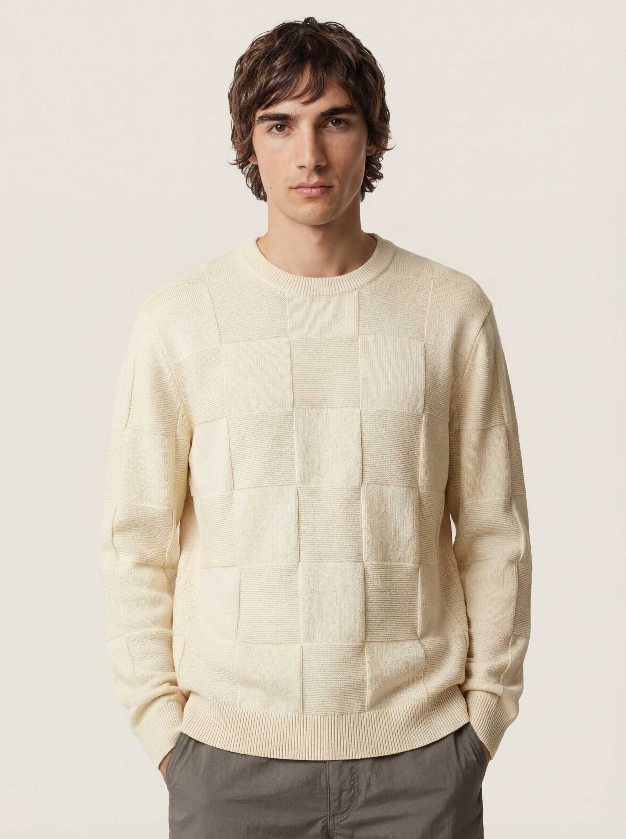 The Textured Crewneck - Raw White - Image 3