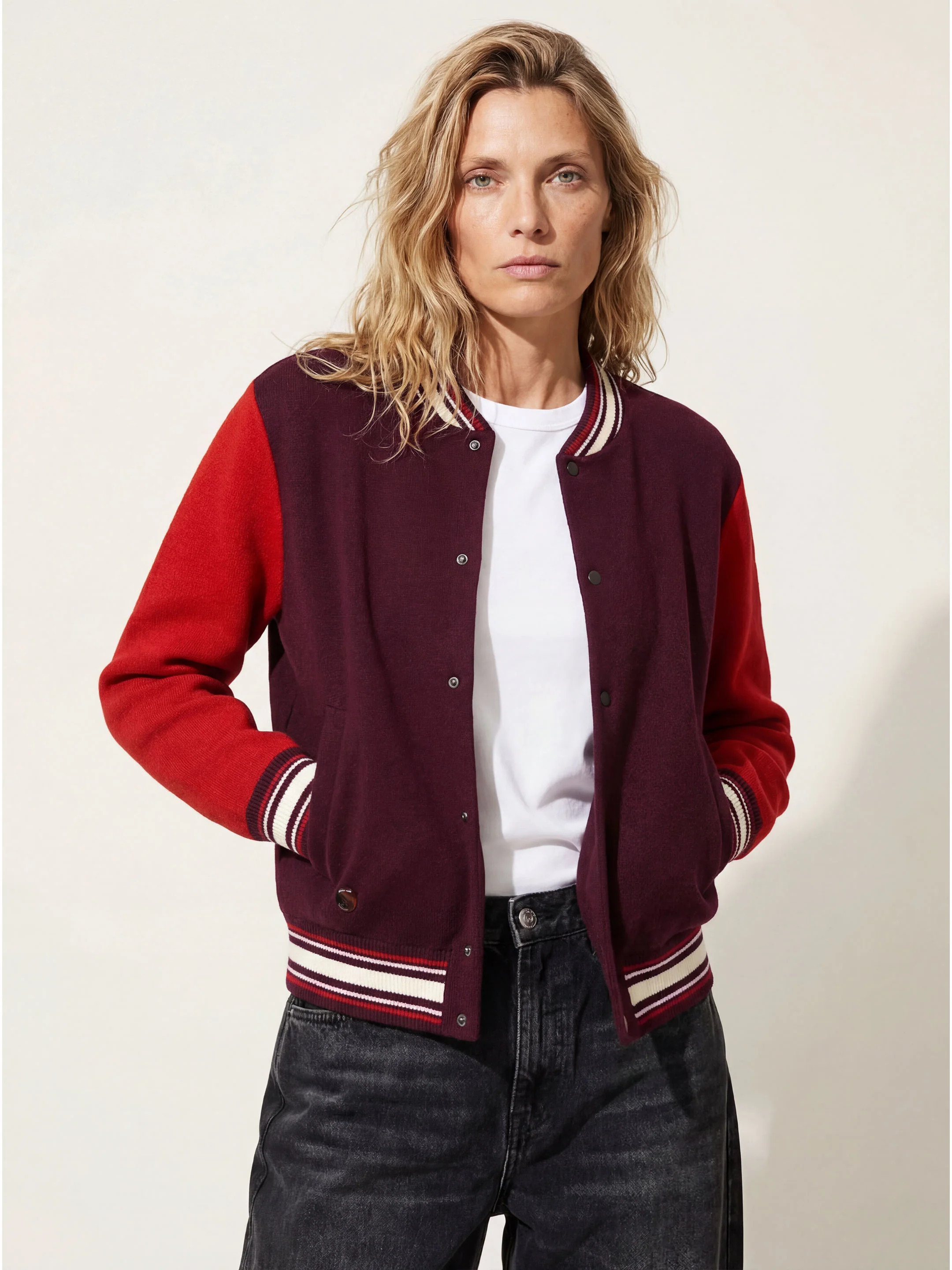 The Varsity Jacket - Konini Burgundy - Image 2